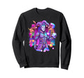 Futuristic Jester Synthwave Sweatshirt - Streetwear Style for Adults - T-Shirt, Sweatshirt, Hoodie