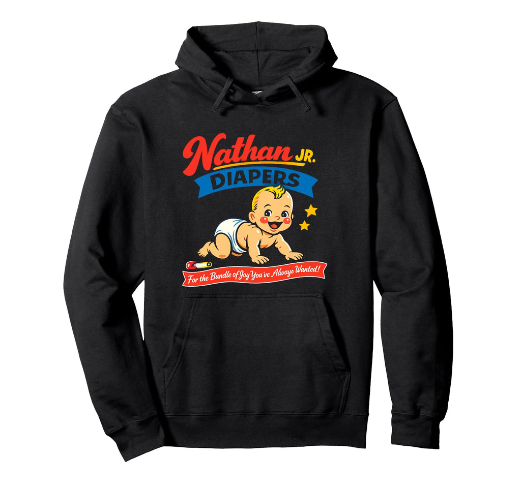 Nathan Jr Diapers Parody Hoodie - Graphic Print for Adults - T-Shirt, Sweatshirt, Hoodie