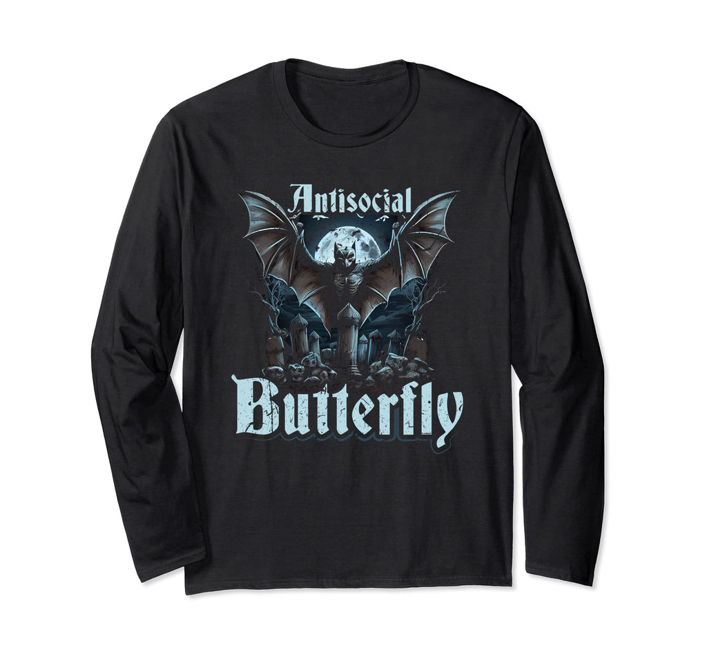 Antisocial Butterfly Gothic T-Shirt - Streetwear Style for Adults - T-Shirt, Sweatshirt, Hoodie