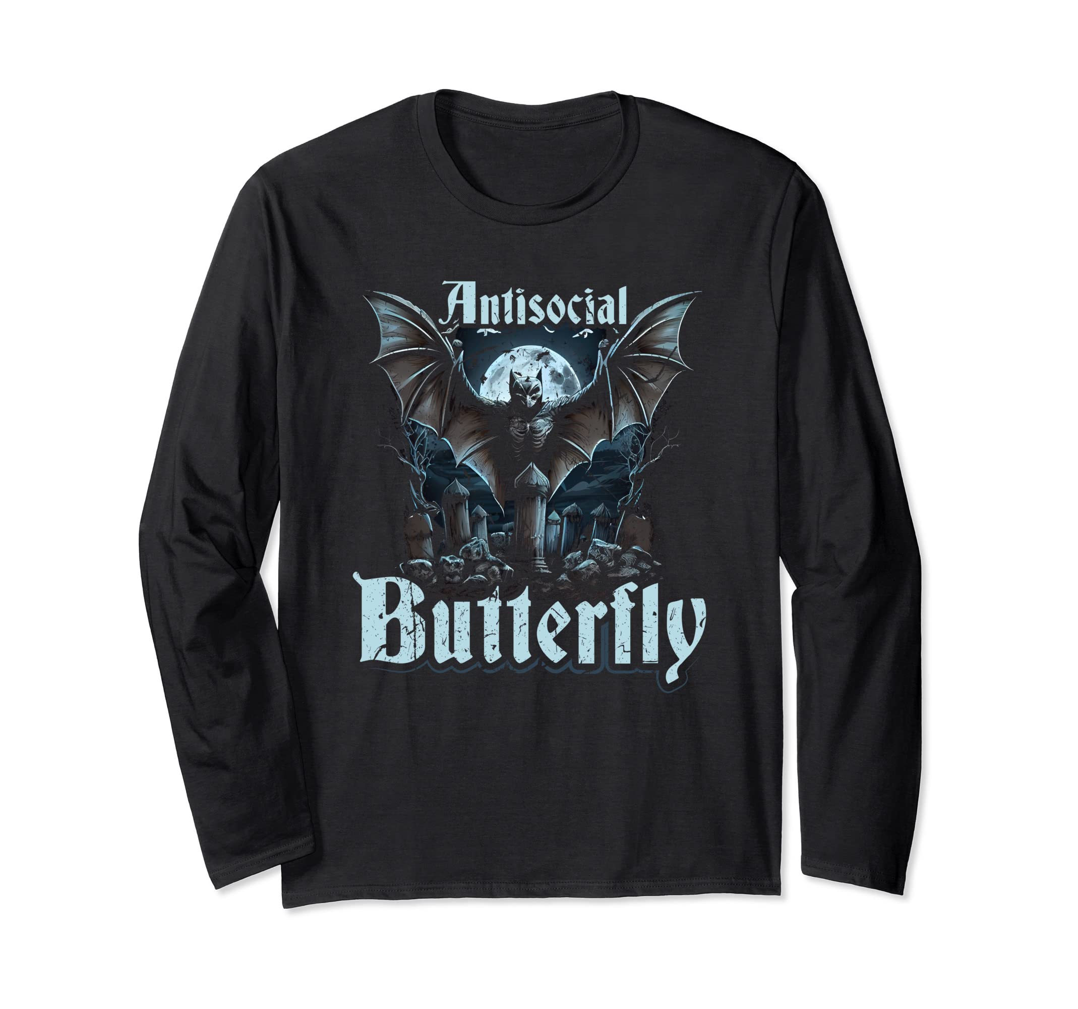 Antisocial Butterfly Gothic T-Shirt - Streetwear Style for Adults - T-Shirt, Sweatshirt, Hoodie