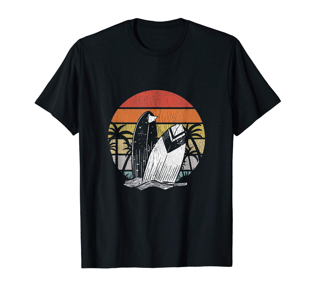 Surfboard Palm Trees Sunset T-Shirt - Casual Everyday Wear Men Women - T-Shirt, Sweatshirt, Hoodie