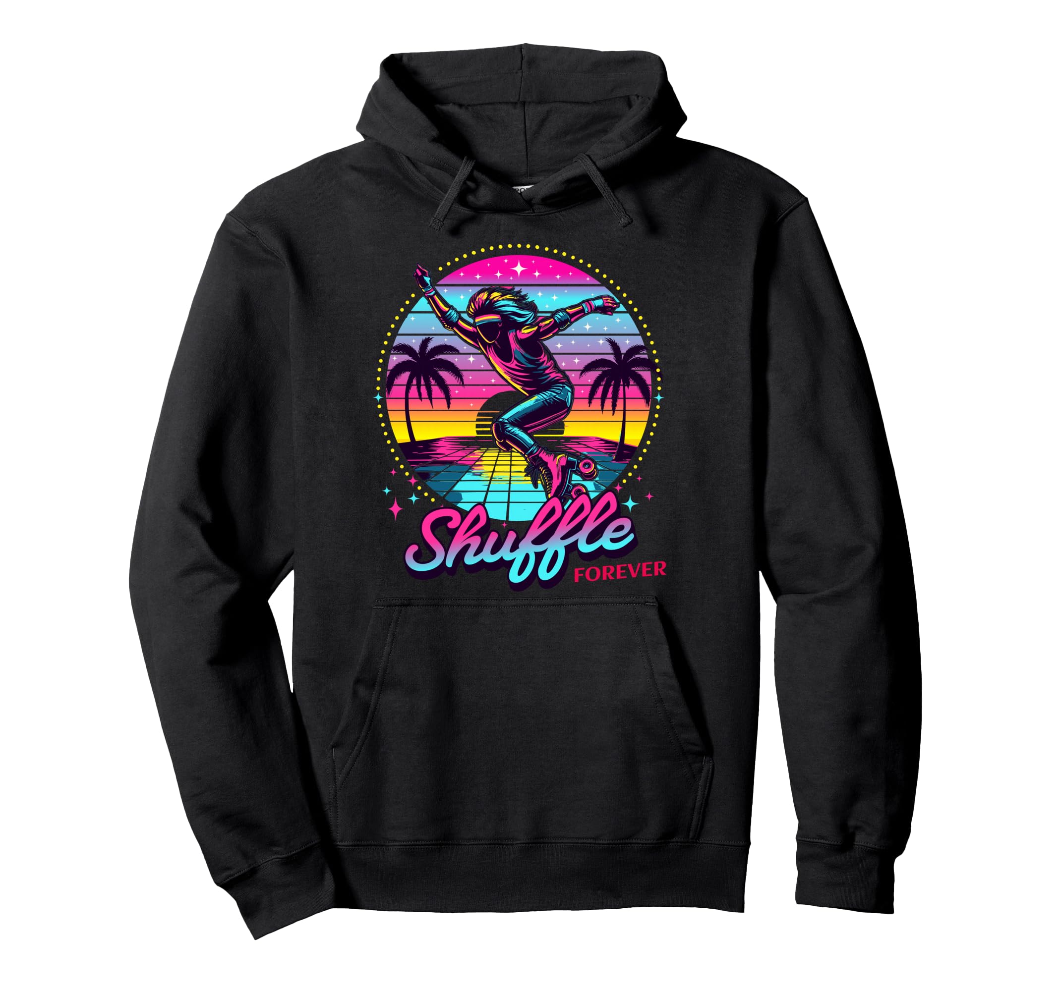 Shuffle Skate Roller Skating 80S Hoodie - Aesthetic Graphic for Adults - T-Shirt, Sweatshirt, Hoodie