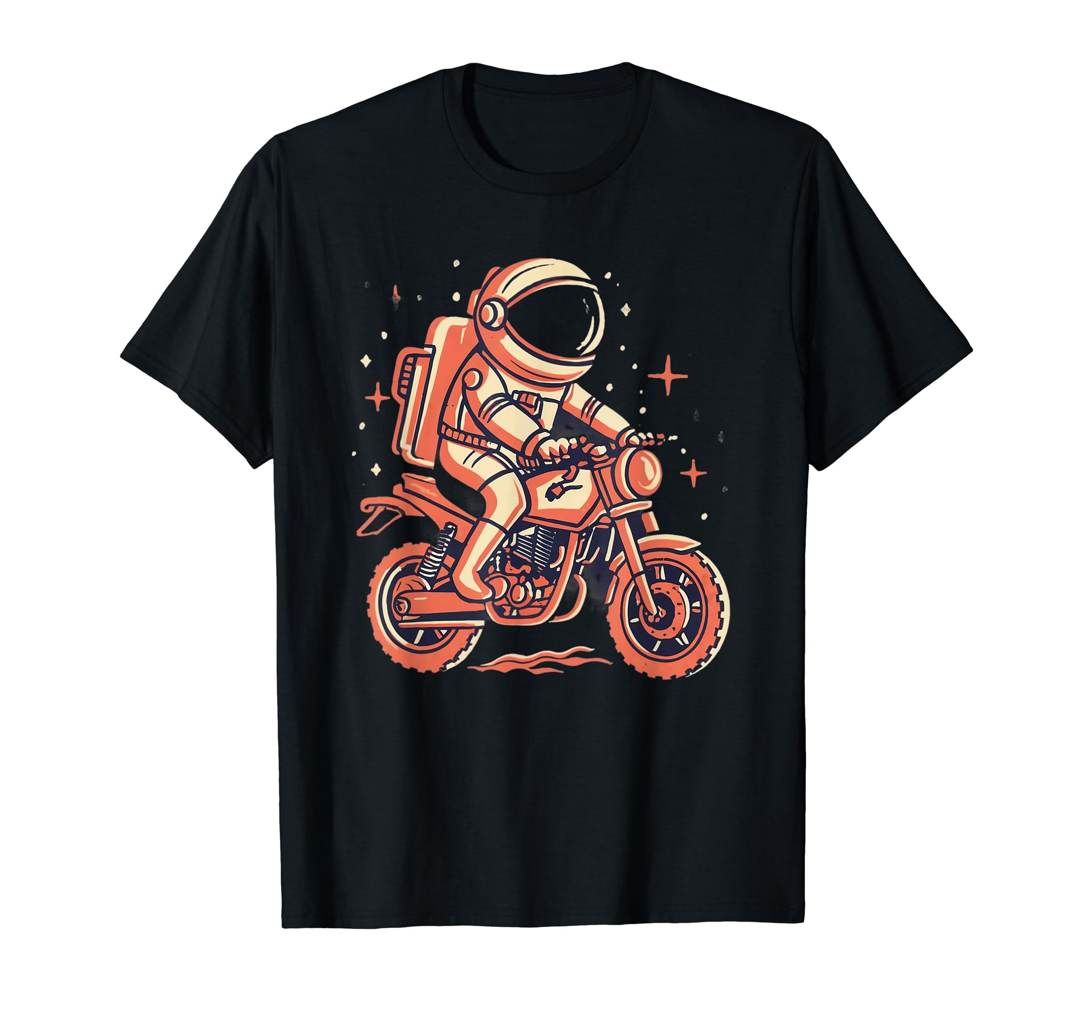 Space Astronaut Motorcycle T-Shirt - Custom Art Print Men Women - T-Shirt, Sweatshirt, Hoodie