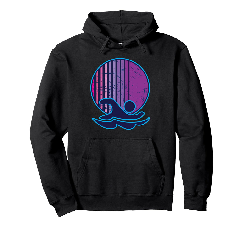 Swimming Circle 80S Swim Vaporwave Hoodie - Custom Art Print Men Women - T-Shirt, Sweatshirt, Hoodie