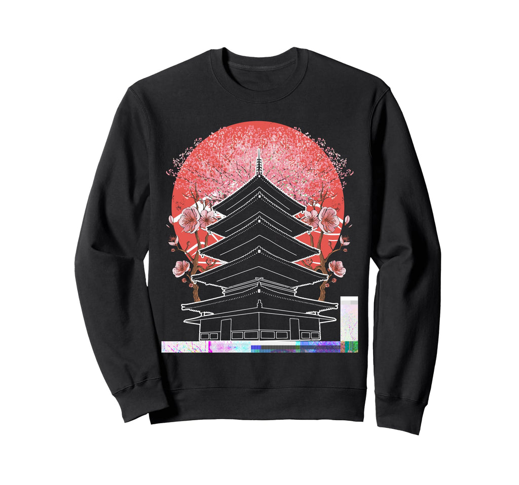 Japanese Pagoda Lantern Meditation Sweatshirt - Unique Graphic for Adults - T-Shirt, Sweatshirt, Hoodie