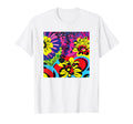 80S Pop Art Color Colorful Floral T-Shirt - Custom Art Print for Adults - T-Shirt, Sweatshirt, Hoodie