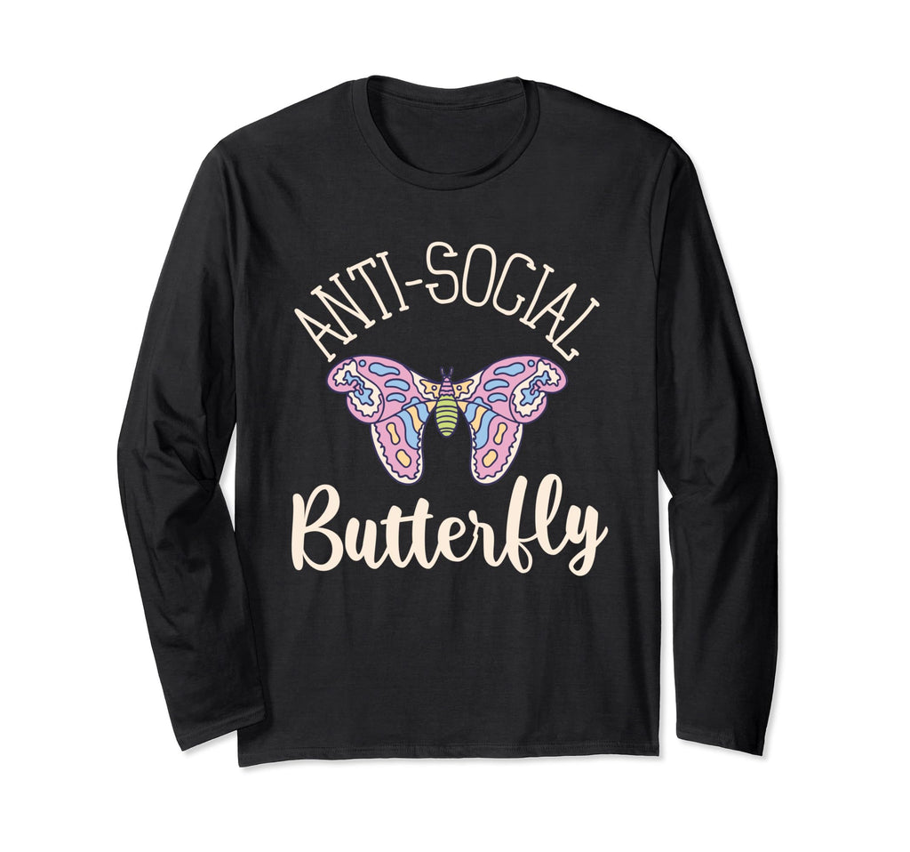 Anti Social Butterfly Gen Z Kawaii T-Shirt - Graphic Print for Adults - T-Shirt, Sweatshirt, Hoodie