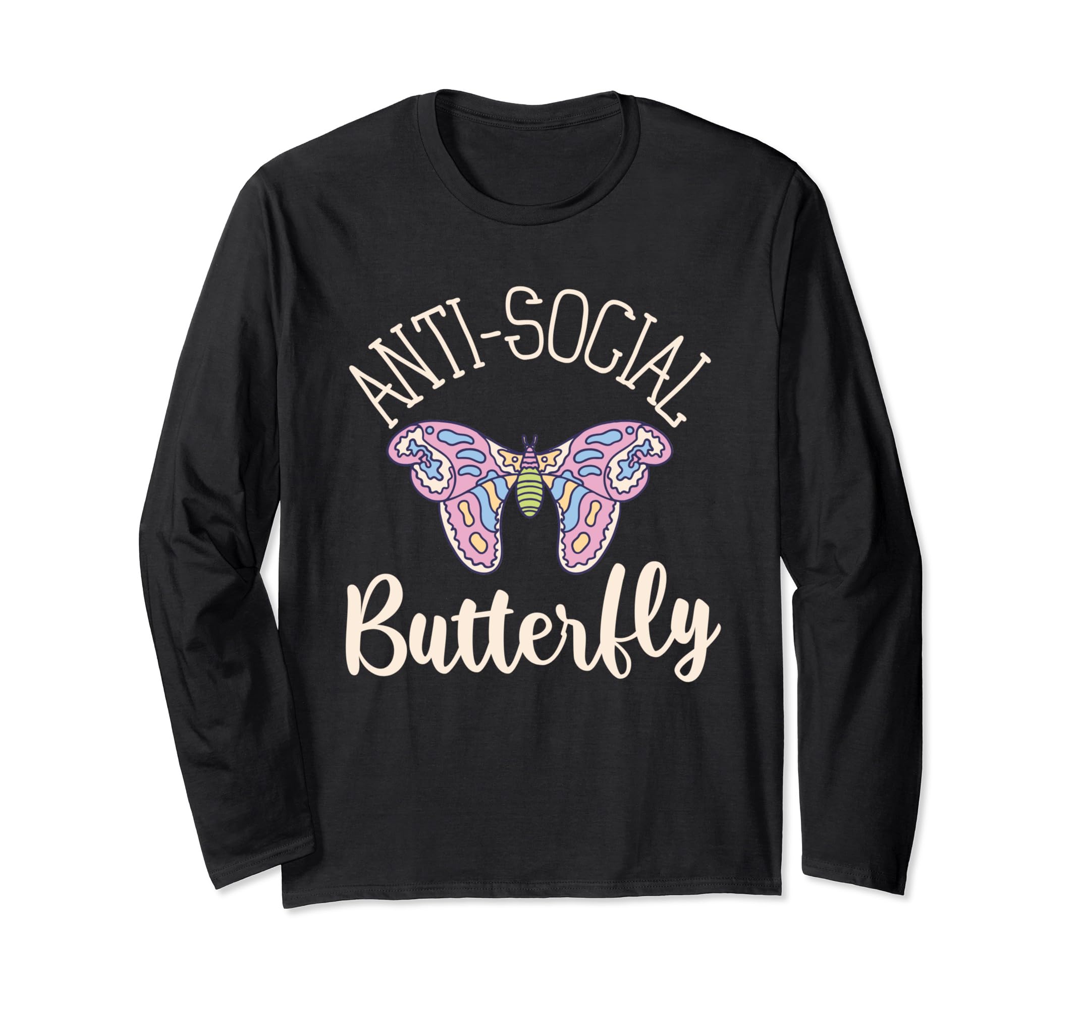 Anti Social Butterfly Gen Z Kawaii T-Shirt - Graphic Print for Adults - T-Shirt, Sweatshirt, Hoodie