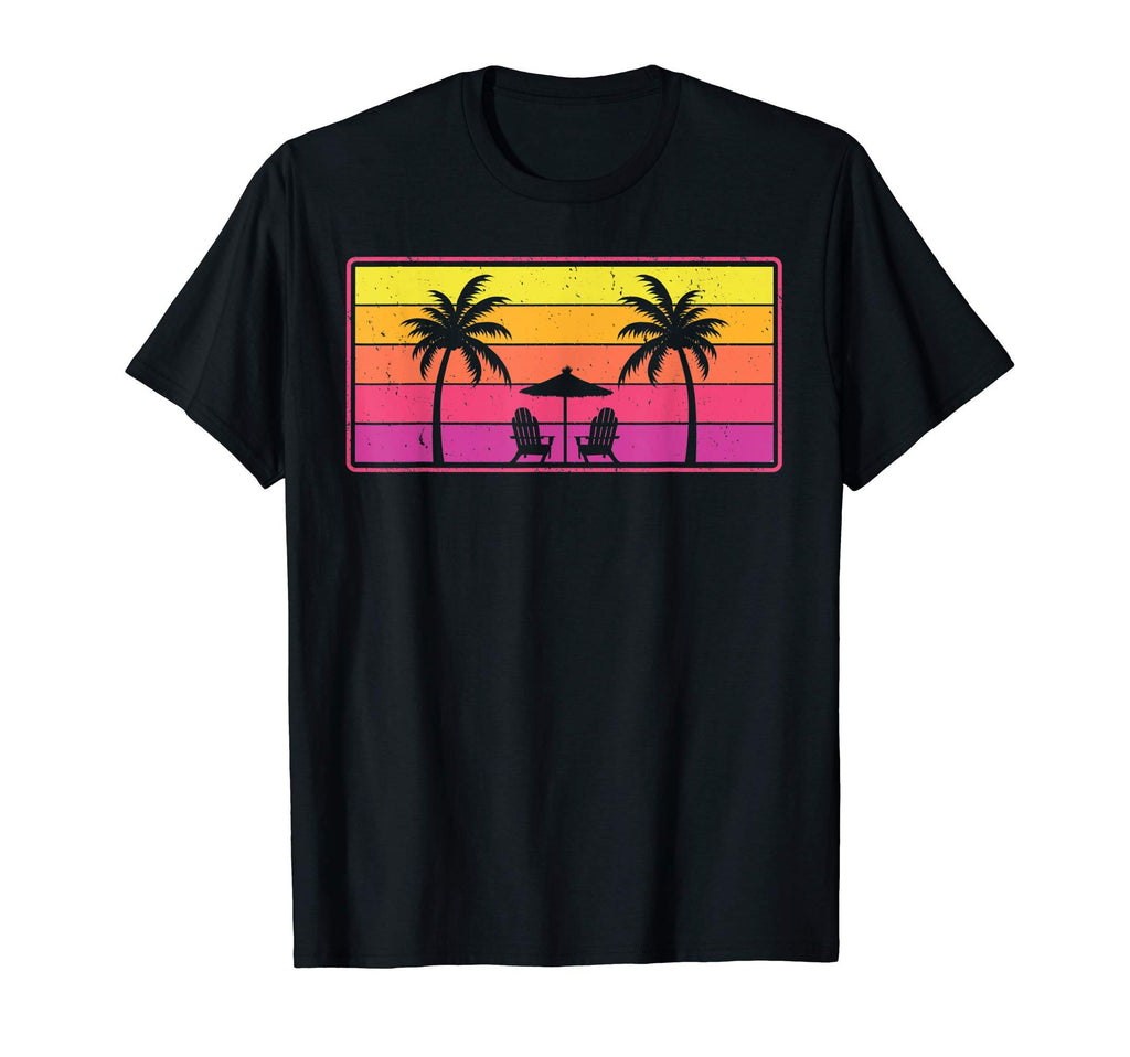 80S Beach Vibe Palm Vacation Synthwave T-Shirt - Streetwear Style Unisex - T-Shirt, Sweatshirt, Hoodie