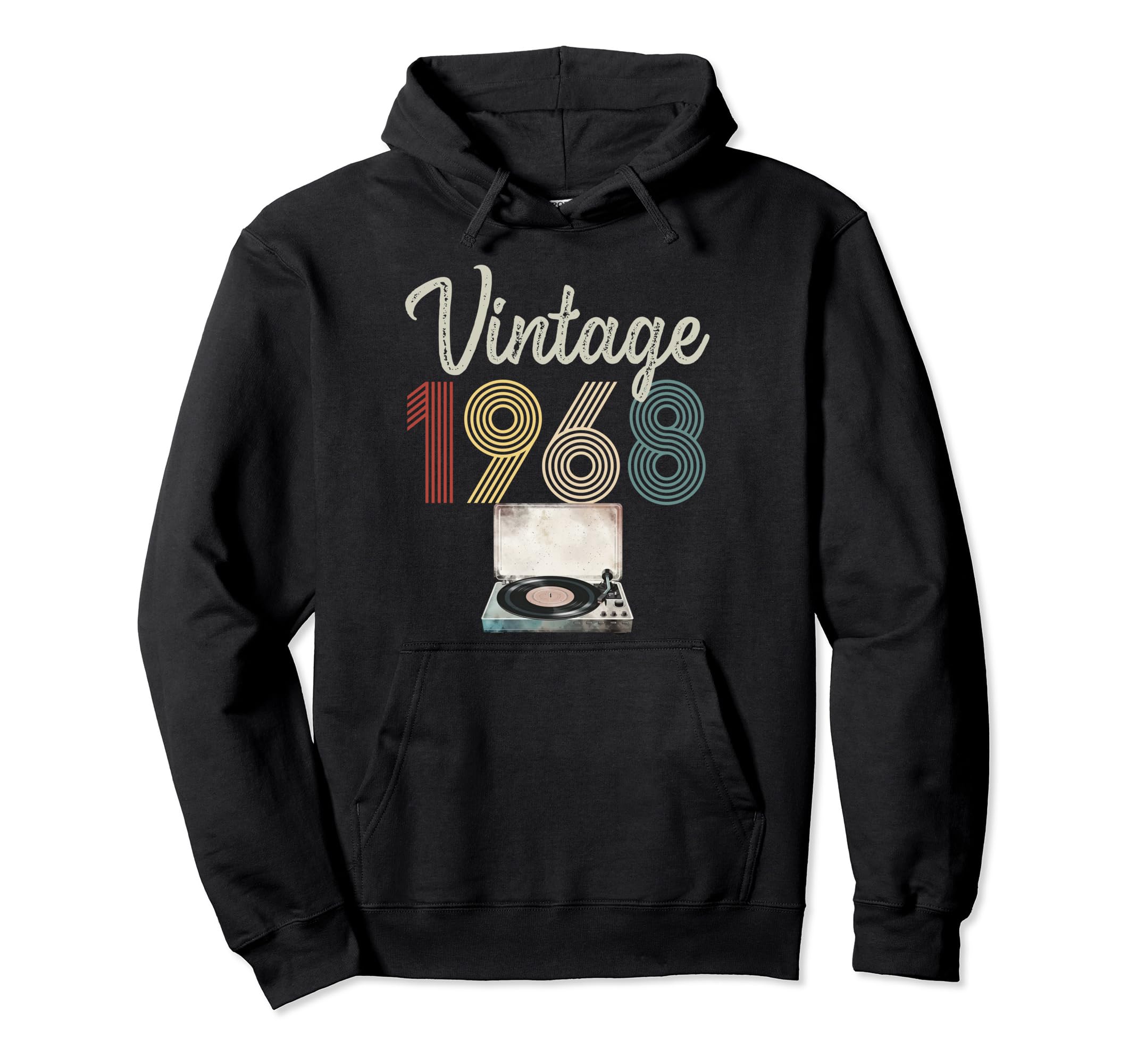 1968 Born 1968 Vinyl Record Player Hoodie - Casual Everyday Wear Men Women - T-Shirt, Sweatshirt, Hoodie