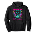 Kawaii Anime Cat Eating Ramen 80S Hoodie - Streetwear Style for Adults - T-Shirt, Sweatshirt, Hoodie