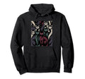 Dark Mid Century Long Neck Cats 50S 60S Hoodie - Trendy Graphic for Adults - T-Shirt, Sweatshirt, Hoodie