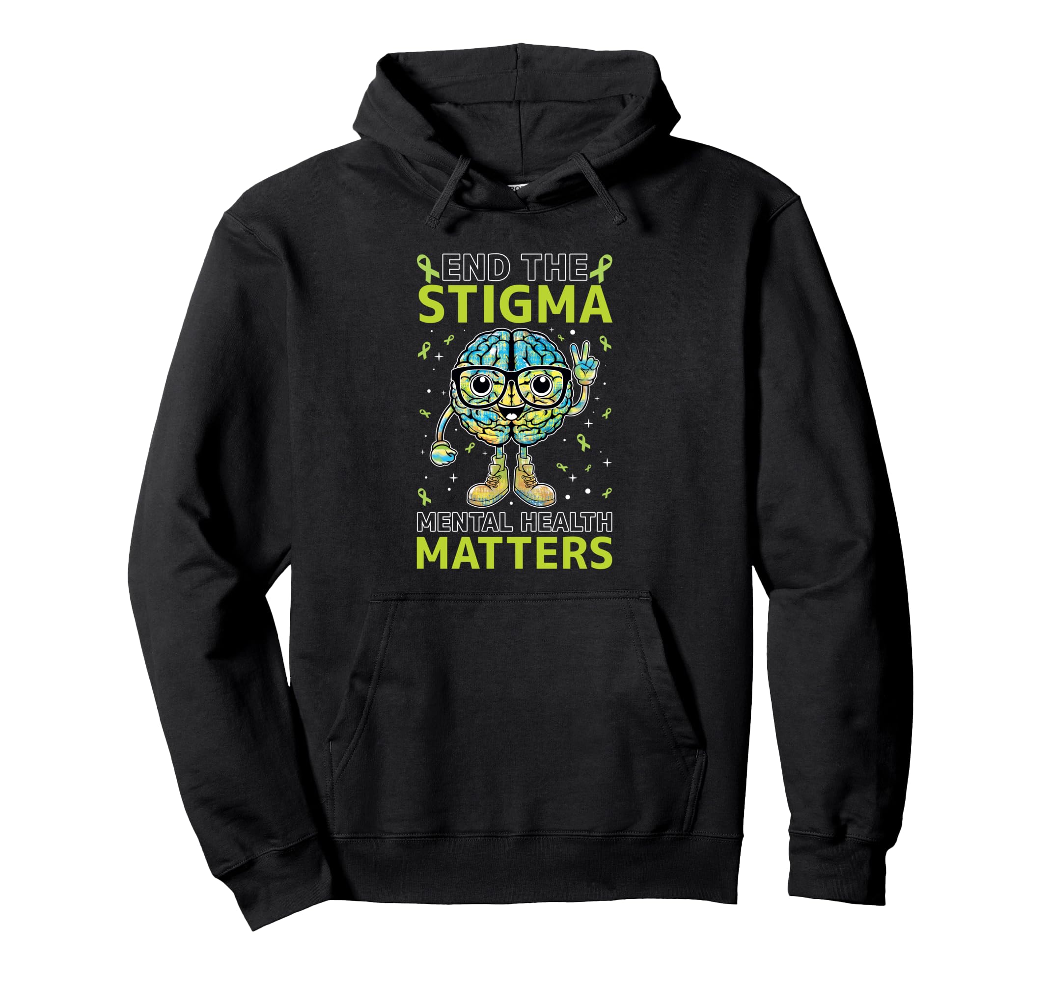 End Stigma Mental Health Matters Mental Hoodie - Unique Graphic for Adults - T-Shirt, Sweatshirt, Hoodie