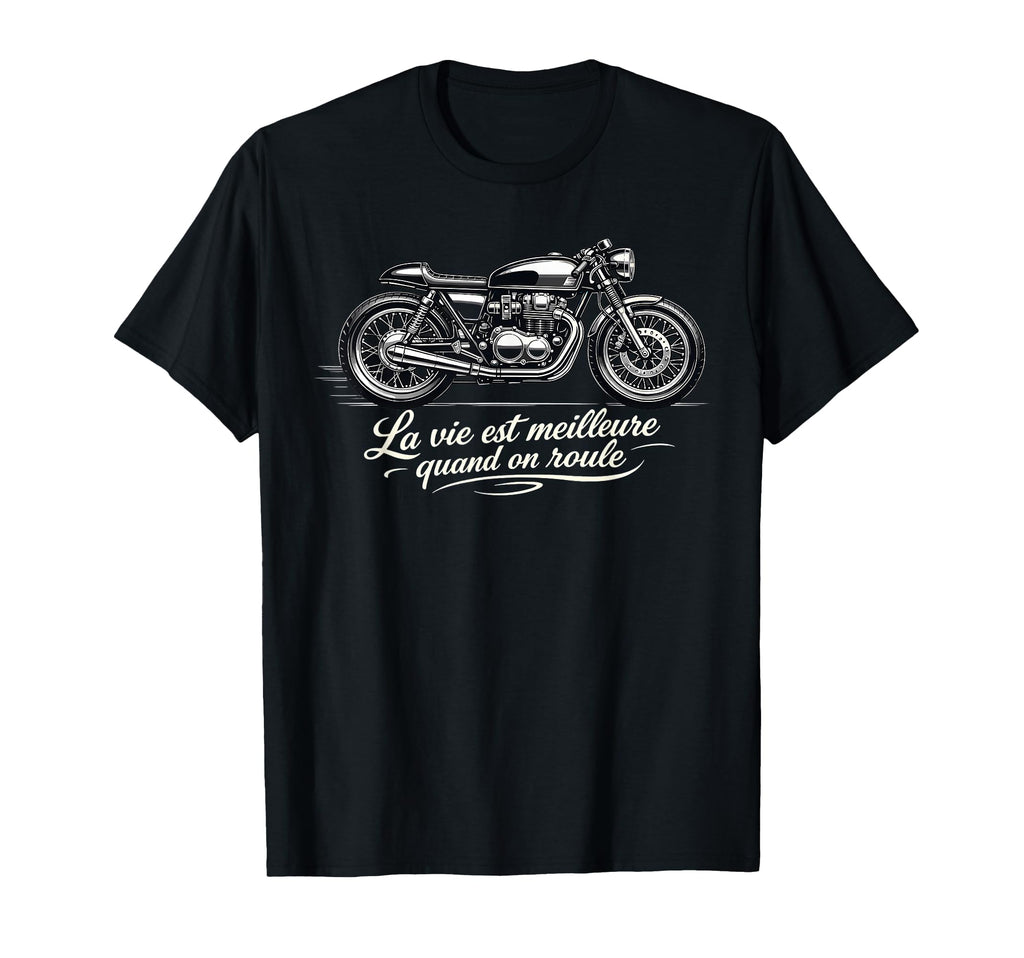 Cafe Racer Motorcycle French T-Shirt - Streetwear Style Unisex - T-Shirt, Sweatshirt, Hoodie