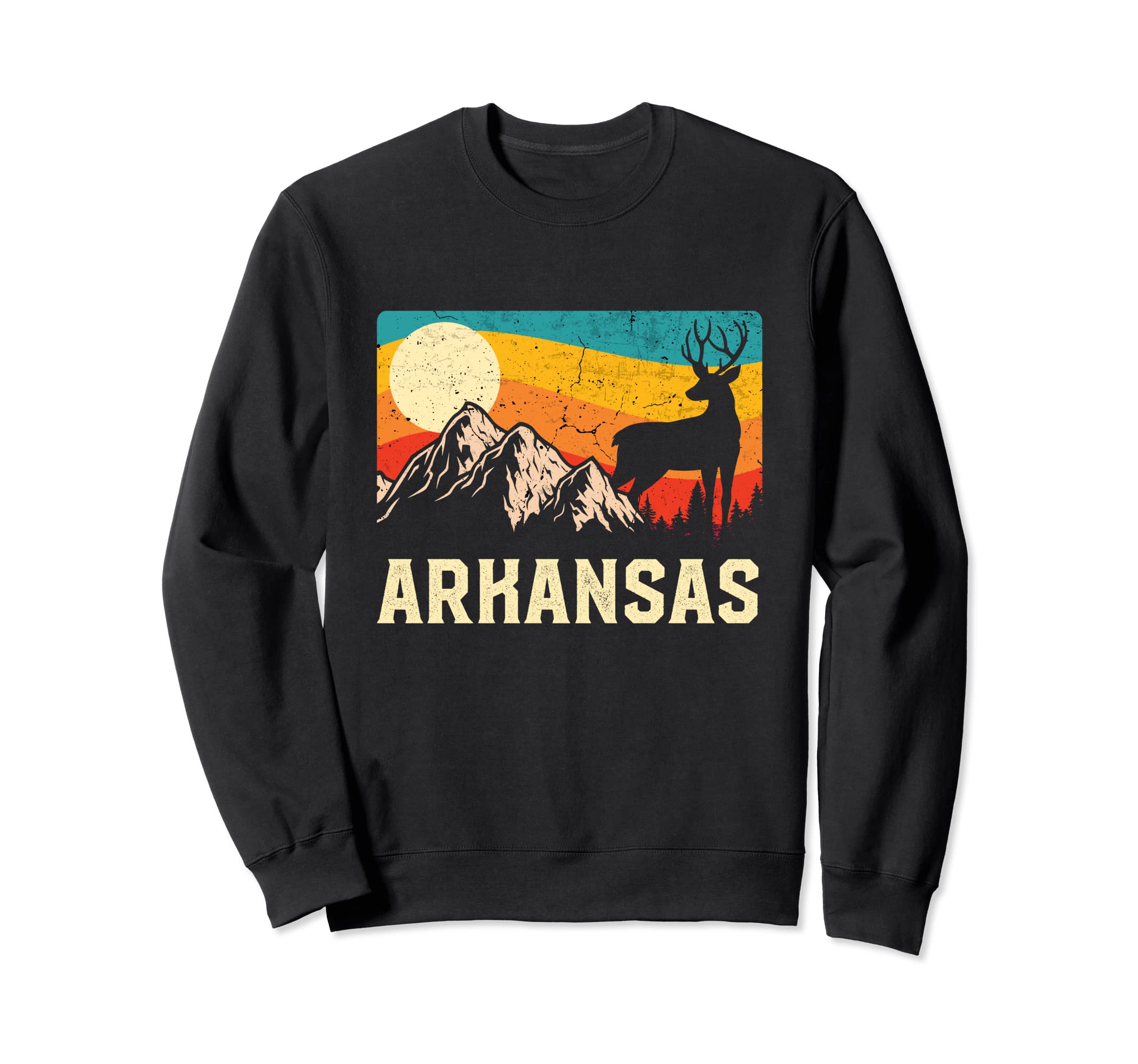 Arkansas Nature Wild Deer Sunset Sweatshirt - Trendy Graphic Men Women - T-Shirt, Sweatshirt, Hoodie