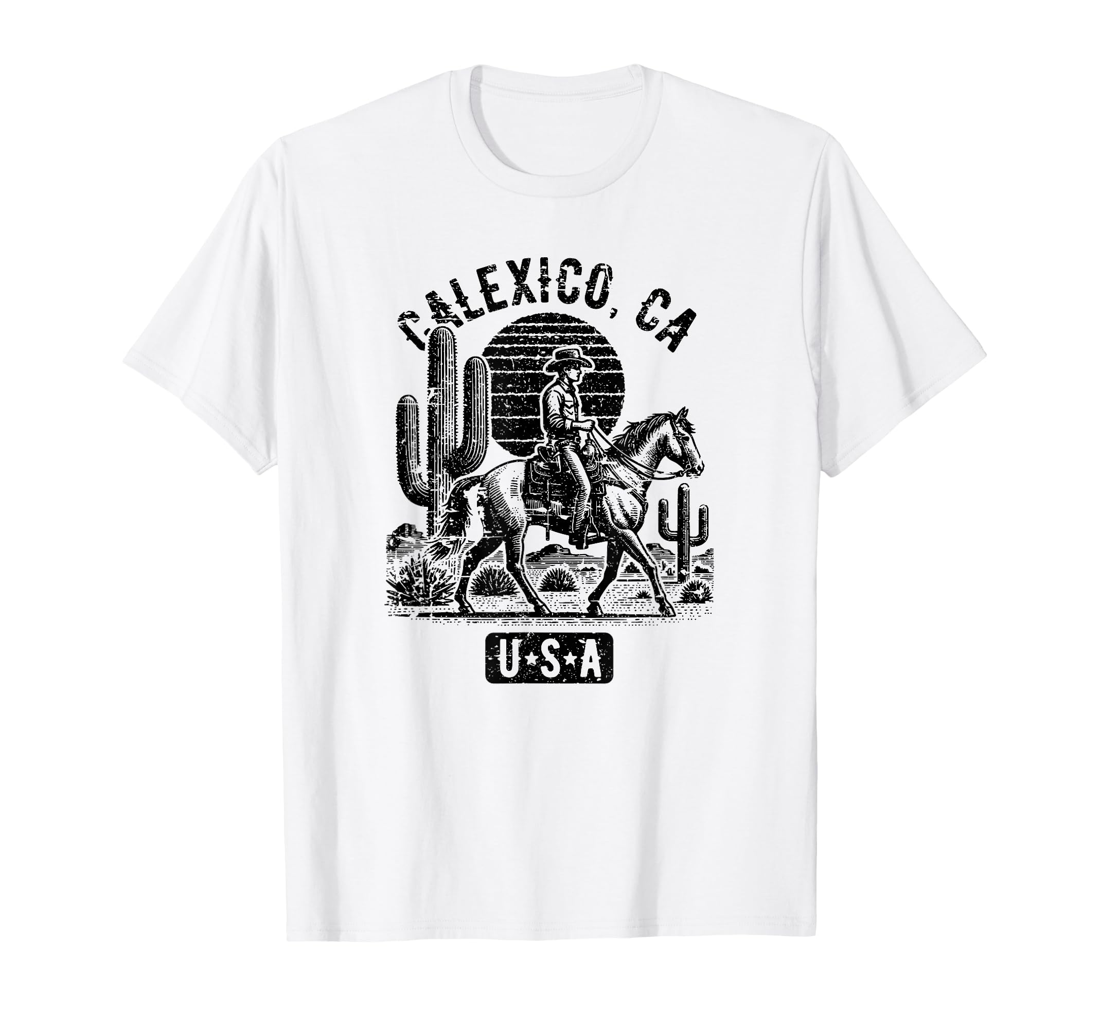 Calexico California Usa Cowboy Horse T-Shirt - Trendy Graphic for Adults - T-Shirt, Sweatshirt, Hoodie