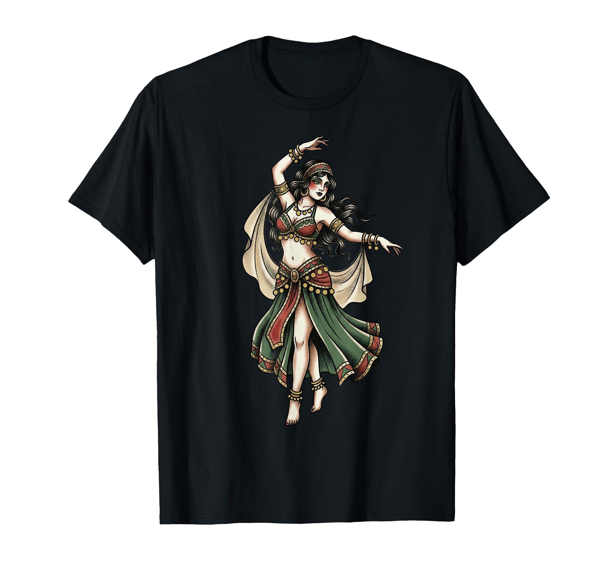 Boho Tattoo Traditional Dancer T-Shirt - Fun Novelty Design for Adults - T-Shirt, Sweatshirt, Hoodie