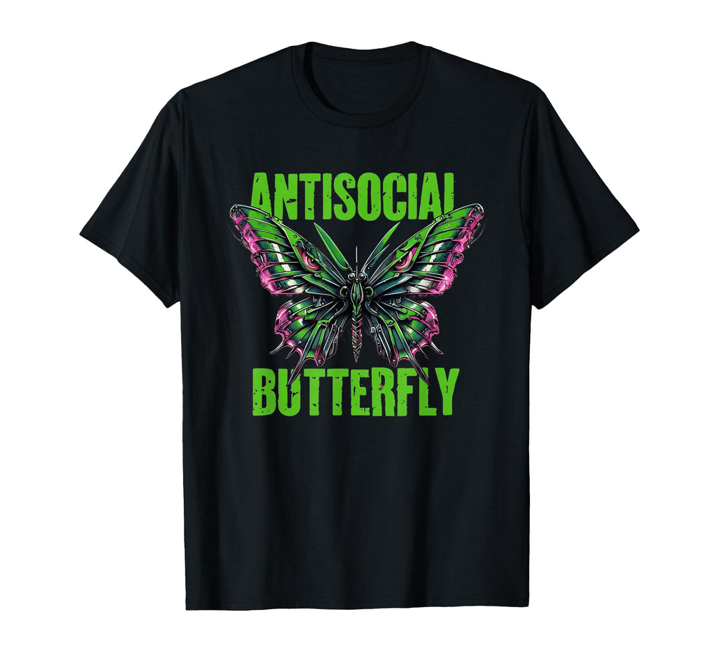 Antisocial Butterfly Lovers Edgy Goth T-Shirt - Aesthetic Graphic Unisex - T-Shirt, Sweatshirt, Hoodie