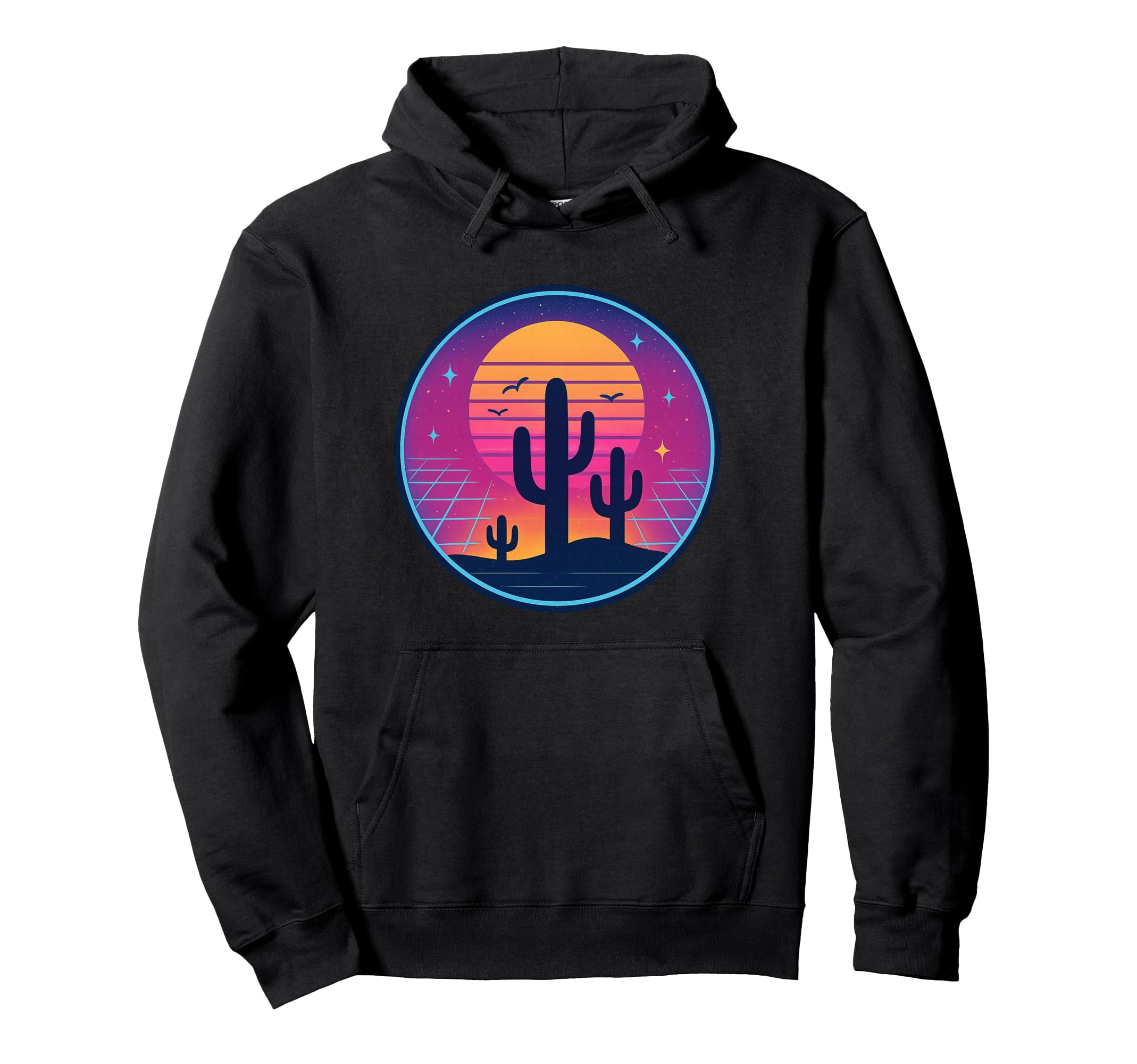 Desert Sunset 70S 80S Nostalgic Hoodie - Custom Art Print for Adults - T-Shirt, Sweatshirt, Hoodie