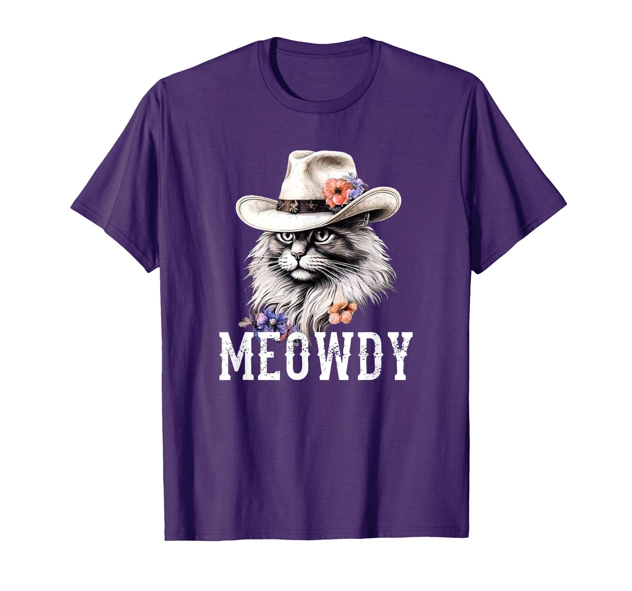 Meowdy Cat Cowboy Hat Funny T-Shirt - Casual Everyday Wear for Adults - T-Shirt, Sweatshirt, Hoodie