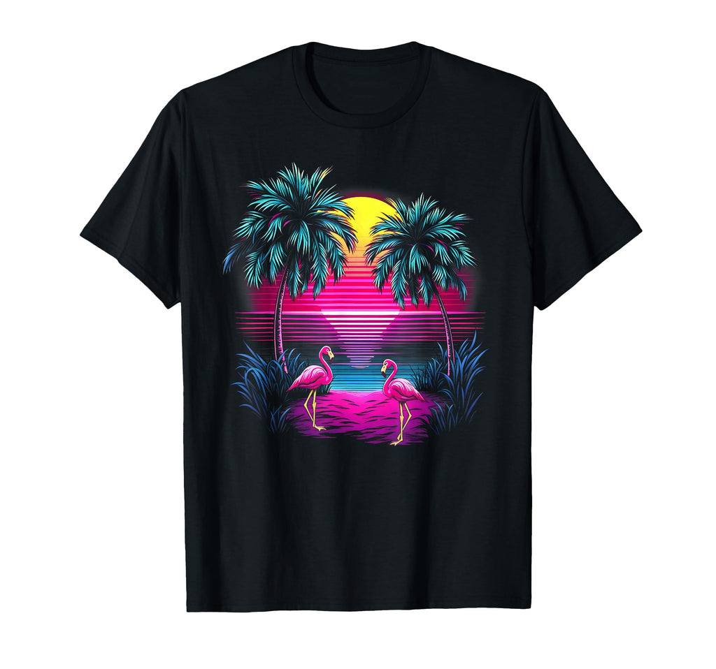 90S Vaporwave Aesthetic Palm Trees T-Shirt - Fun Novelty Design Men Women - T-Shirt, Sweatshirt, Hoodie