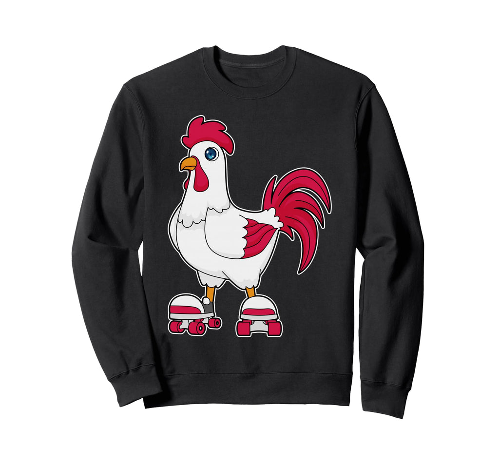 Rooster Roller Skating Roller Sweatshirt - Fun Novelty Design for Adults - T-Shirt, Sweatshirt, Hoodie