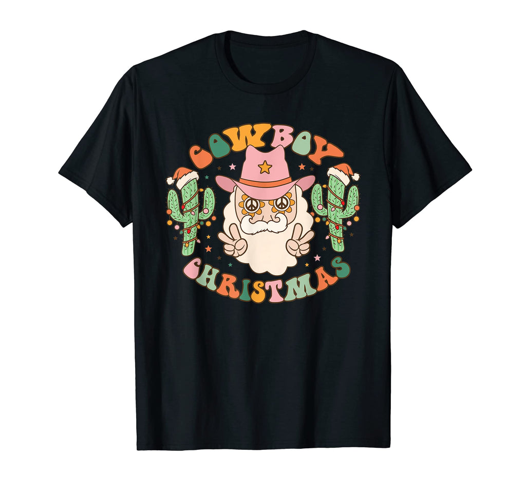 Groovy Cowboy Santa Claus Western T-Shirt - Novelty Apparel Unisex - T-Shirt, Sweatshirt, Hoodie