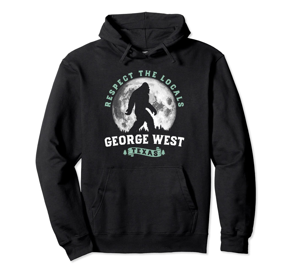 George West Texas Bigfoot Night Walk Moon Hoodie - Streetwear Style Unisex - T-Shirt, Sweatshirt, Hoodie