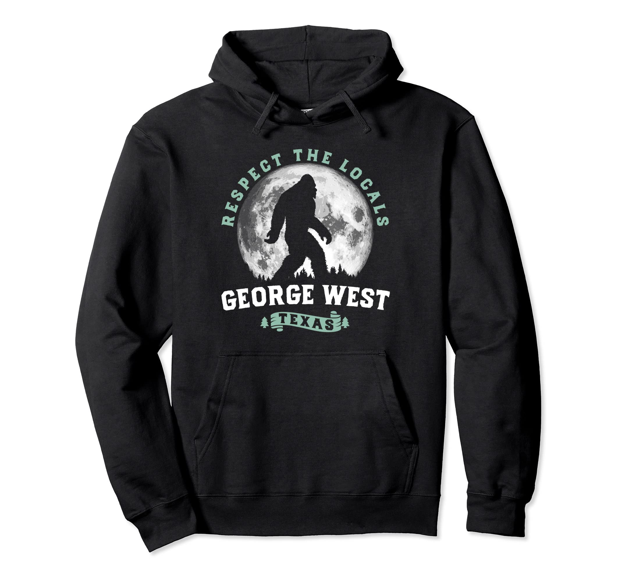 George West Texas Bigfoot Night Walk Moon Hoodie - Streetwear Style Unisex - T-Shirt, Sweatshirt, Hoodie