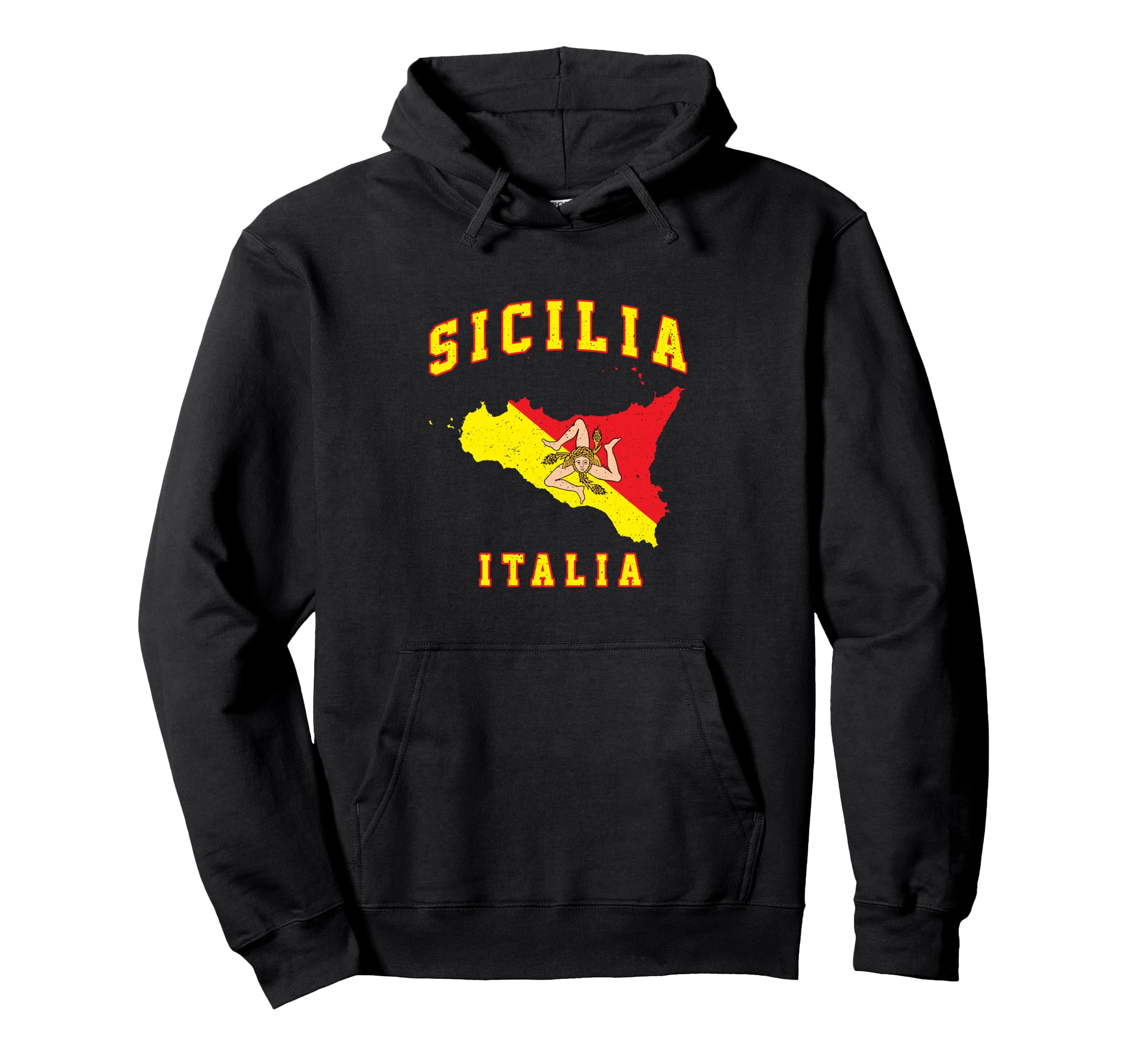 Sicilia Trinacria Flag Inside Sicily Hoodie - Novelty Apparel Unisex - T-Shirt, Sweatshirt, Hoodie