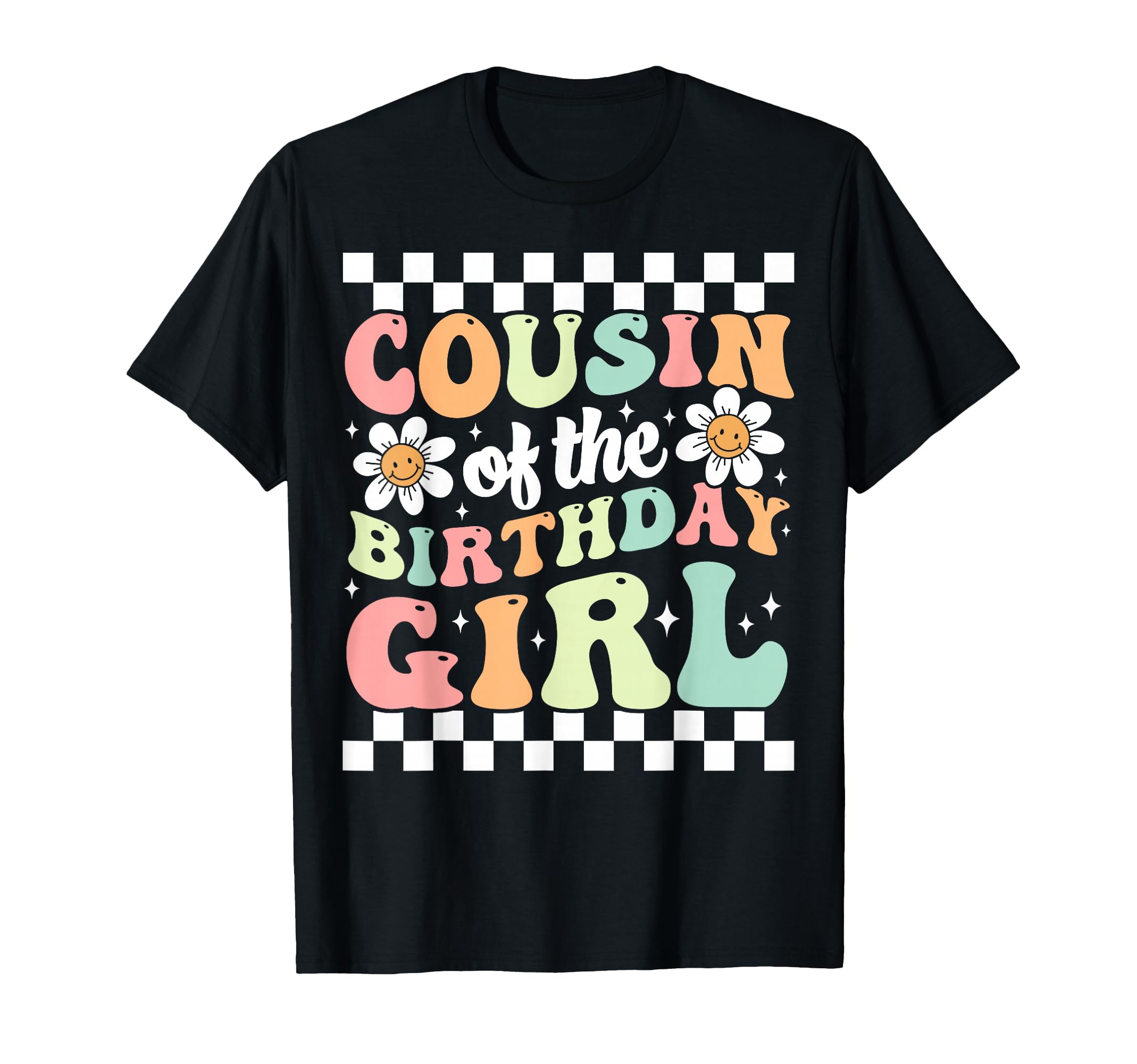 Cousin Birthday Family Groovy Birthday T-Shirt - Graphic Print for Adults - T-Shirt, Sweatshirt, Hoodie