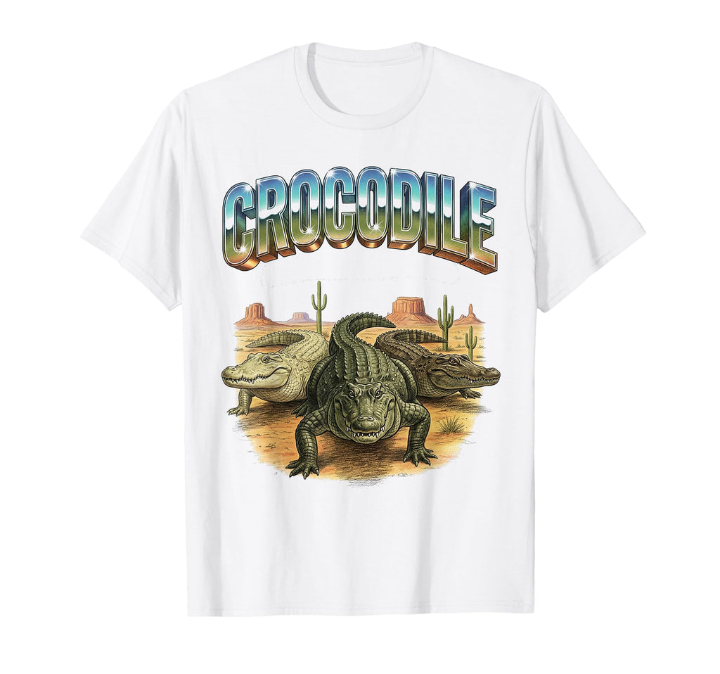 Crocodile 70S 90S Crocodile Animal T-Shirt - Novelty Apparel for Adults - T-Shirt, Sweatshirt, Hoodie
