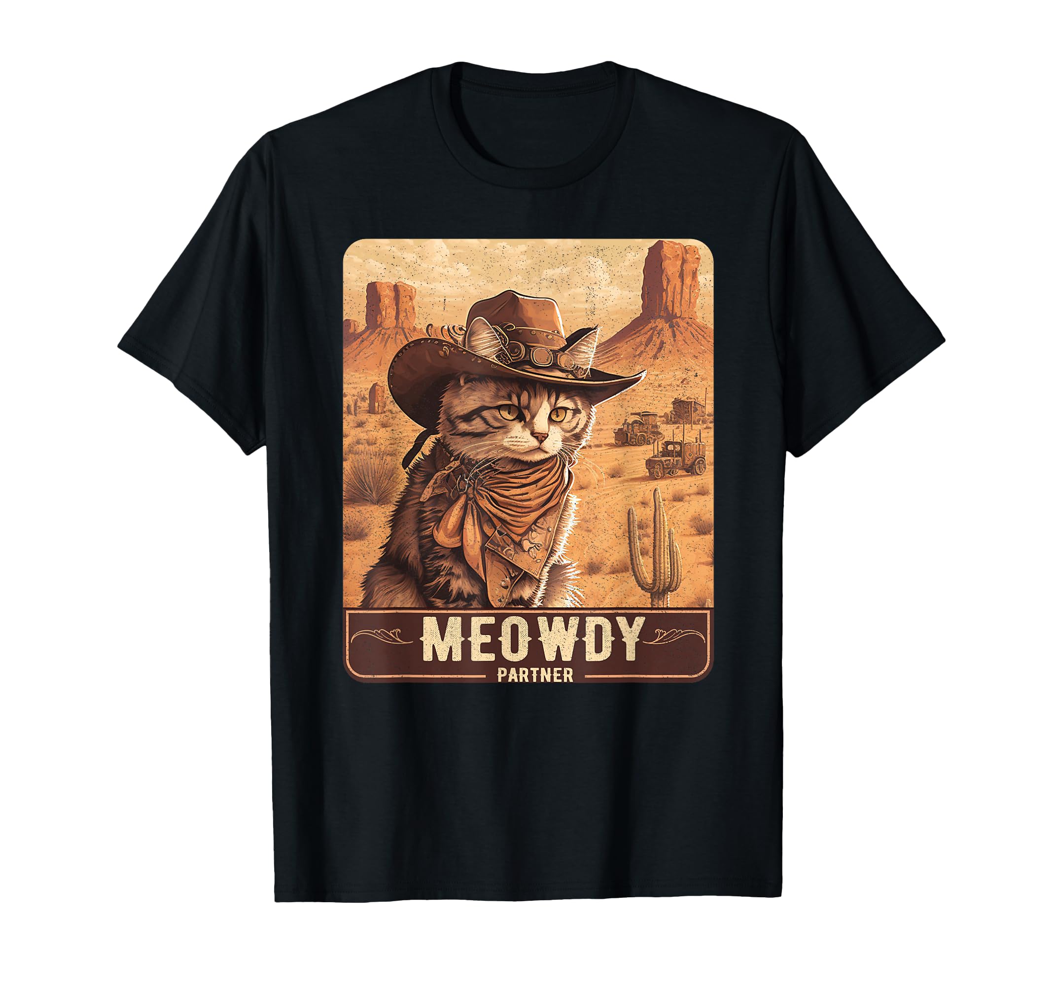 Meowdy Funny Country Music Cat Cowboy T-Shirt - Aesthetic Graphic Unisex - T-Shirt, Sweatshirt, Hoodie