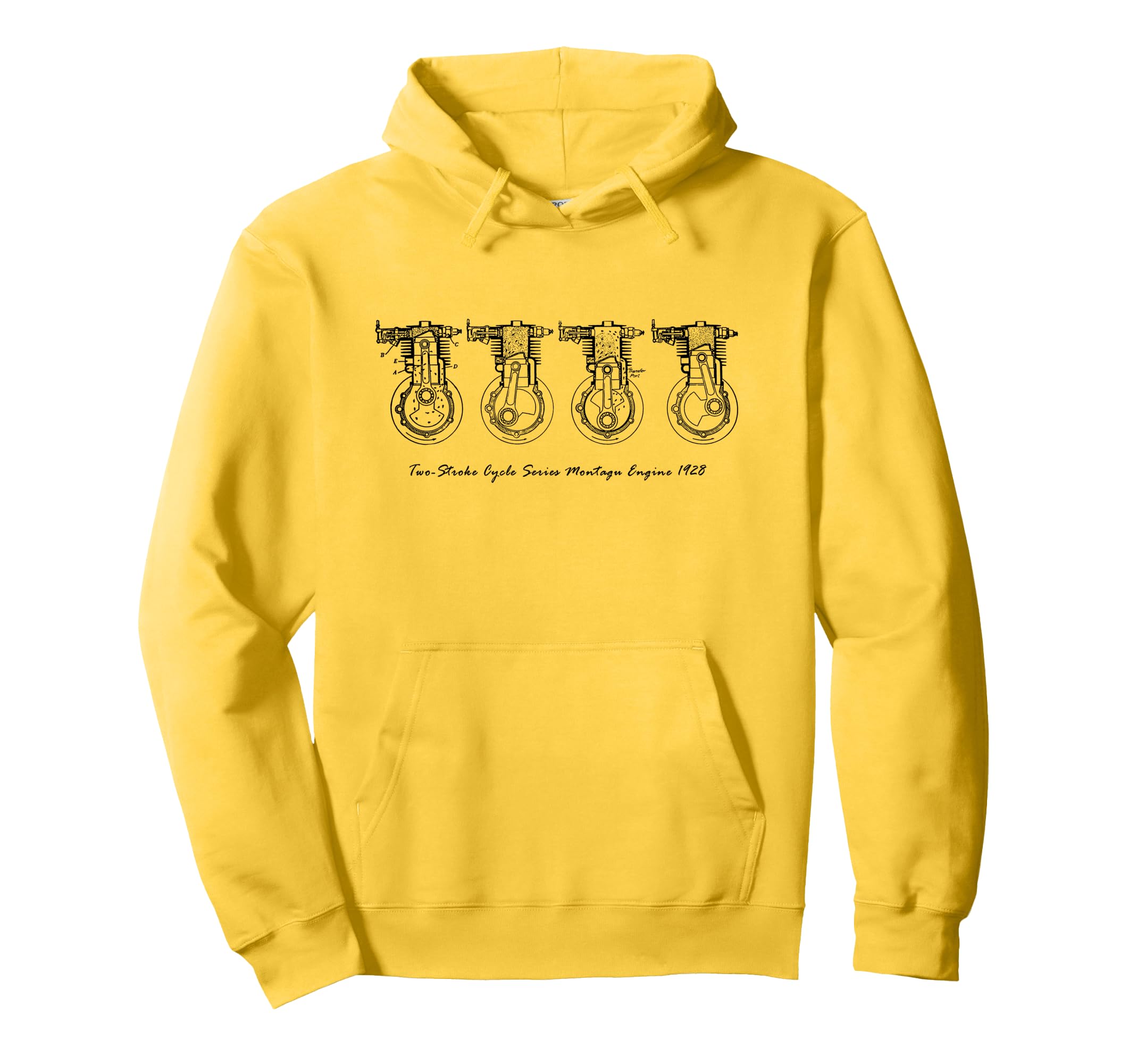 Two Stroke Cycle Motorcycle Engine Hoodie - Custom Art Print Men Women - T-Shirt, Sweatshirt, Hoodie