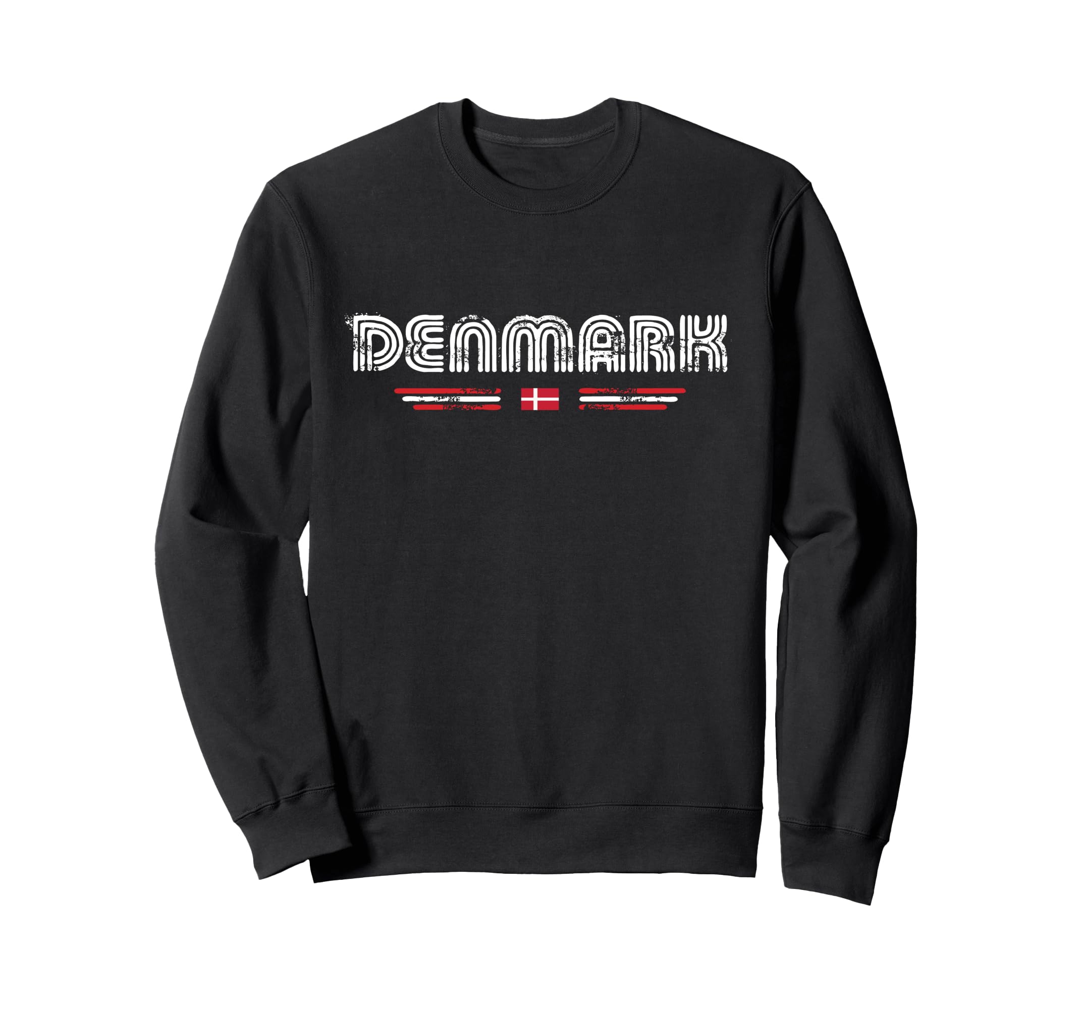Denmark 70S 80S Type Flag Sweatshirt - Fun Novelty Design for Adults - T-Shirt, Sweatshirt, Hoodie