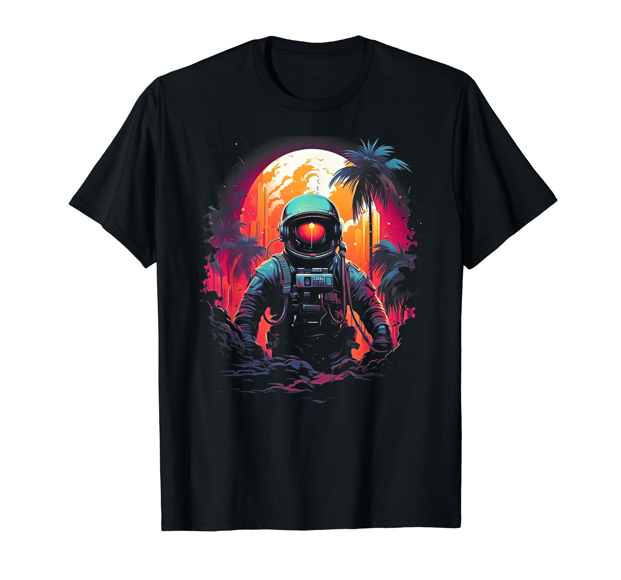 Synthwave Astronaut Cyberpunk 80S Sci Fi T-Shirt - Streetwear Style Unisex - T-Shirt, Sweatshirt, Hoodie