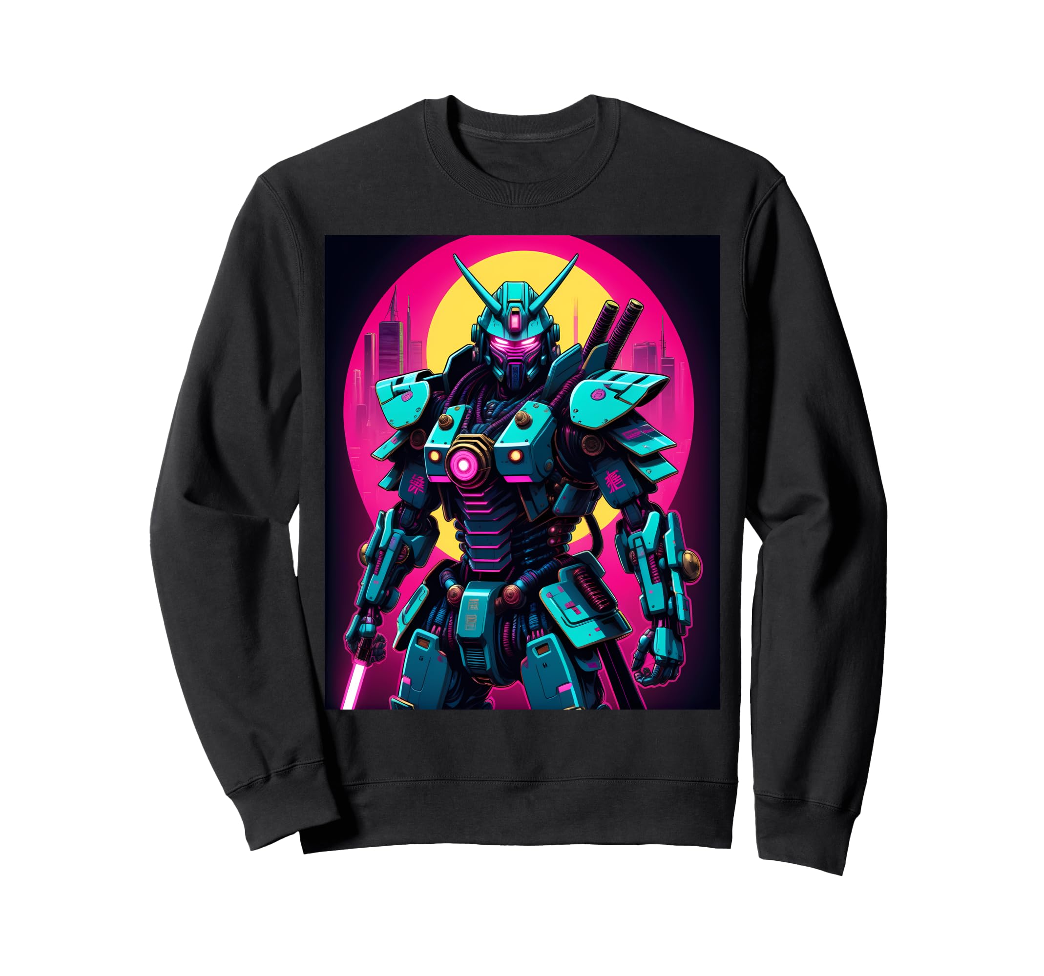 Japanese Vaporwave Samurai 80S Sweatshirt - Custom Art Print for Adults - T-Shirt, Sweatshirt, Hoodie