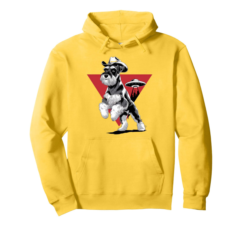 Schnauzer Schnauzer Ufo Western Hoodie - Novelty Apparel Unisex - T-Shirt, Sweatshirt, Hoodie