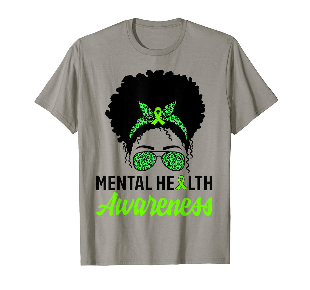 Messy Bun Hair Mental Health Warrior T-Shirt - Aesthetic Graphic Men Women - T-Shirt, Sweatshirt, Hoodie