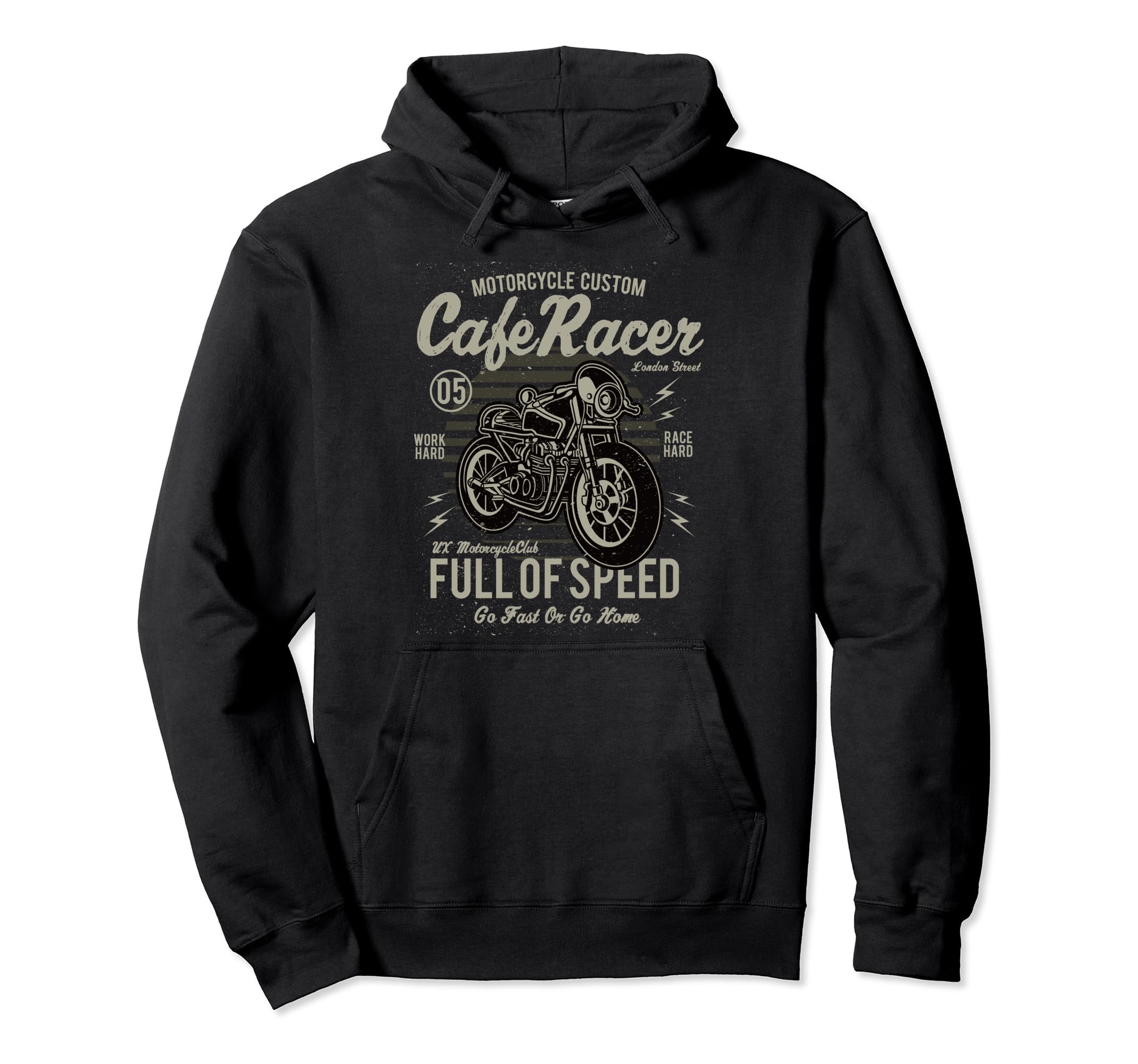 Motorcycle Cycle Cafe Racing Runner Hoodie - Graphic Print Unisex - T-Shirt, Sweatshirt, Hoodie