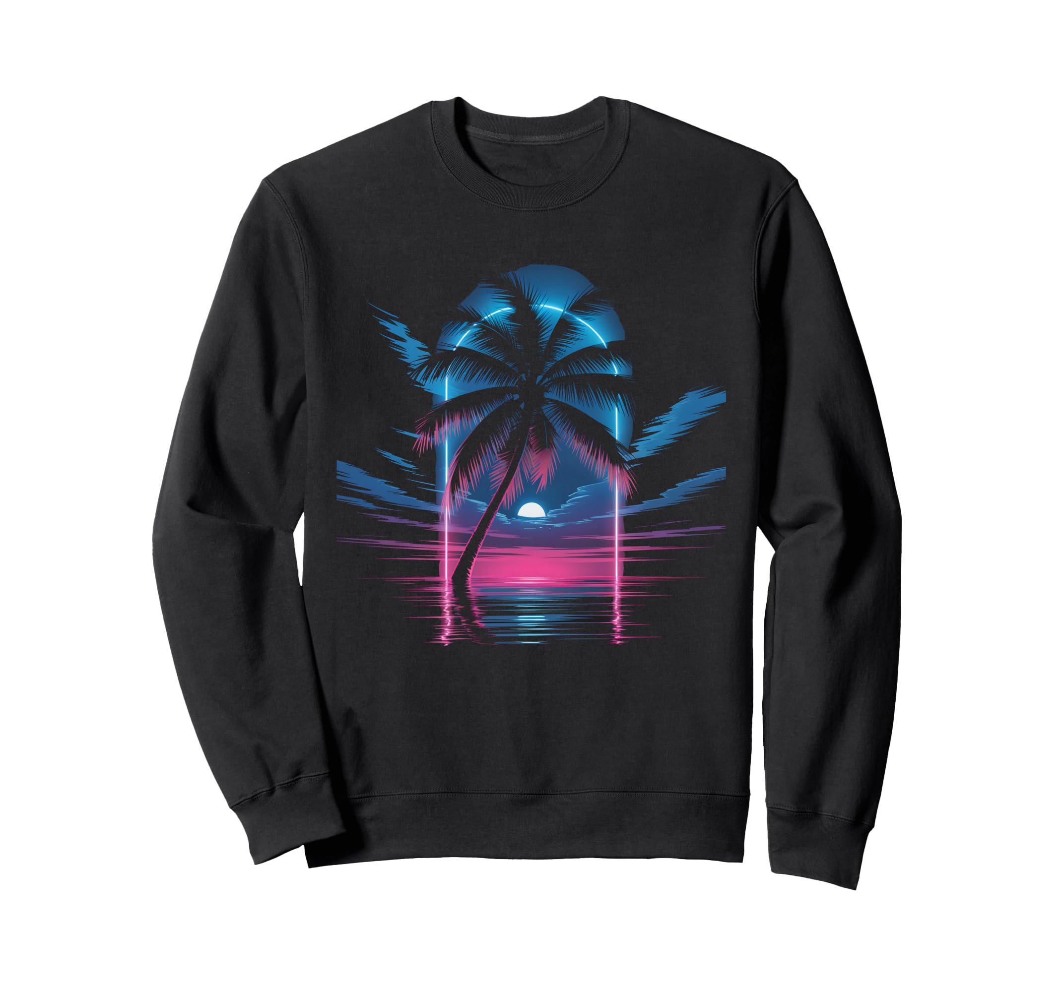 Palm Tree Synthwave Florida Vaporwave Sweatshirt - Custom Art Print Unisex - T-Shirt, Sweatshirt, Hoodie