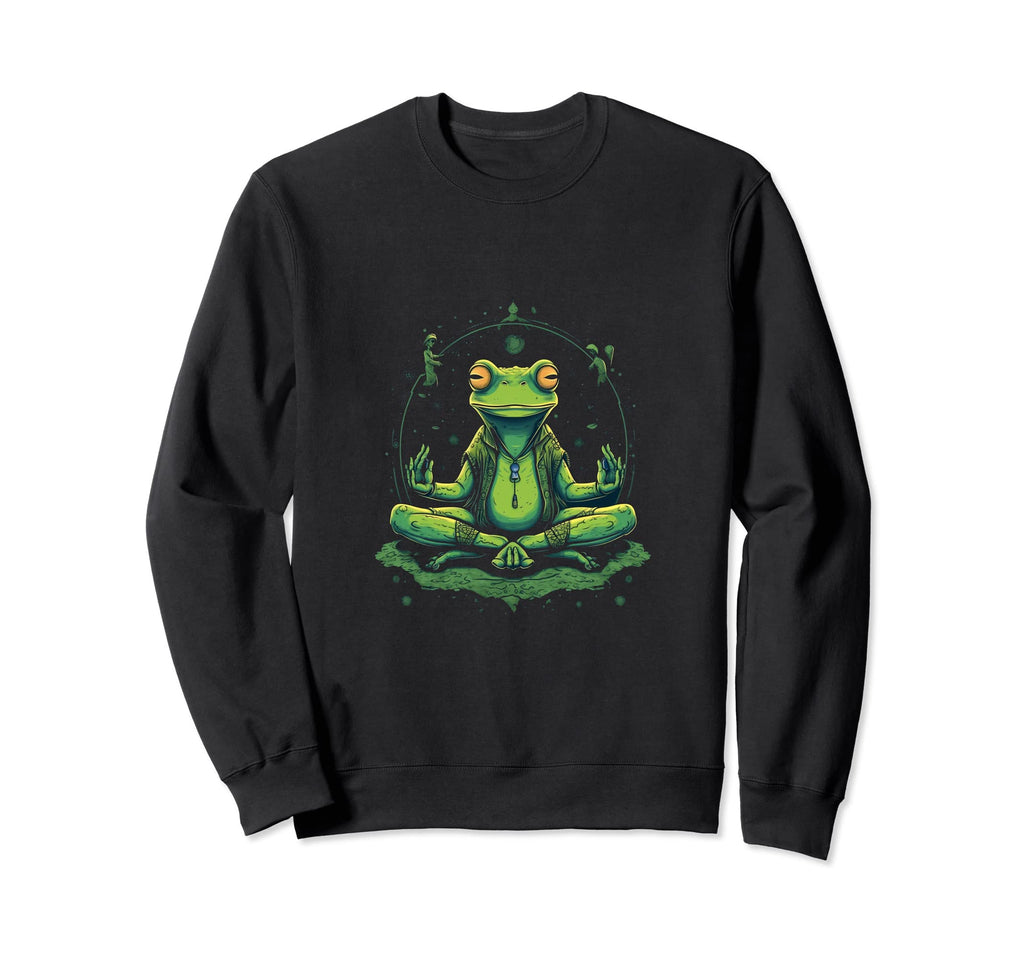 Yoga Frog Meditation Mindfulness Sweatshirt - Novelty Apparel for Adults - T-Shirt, Sweatshirt, Hoodie
