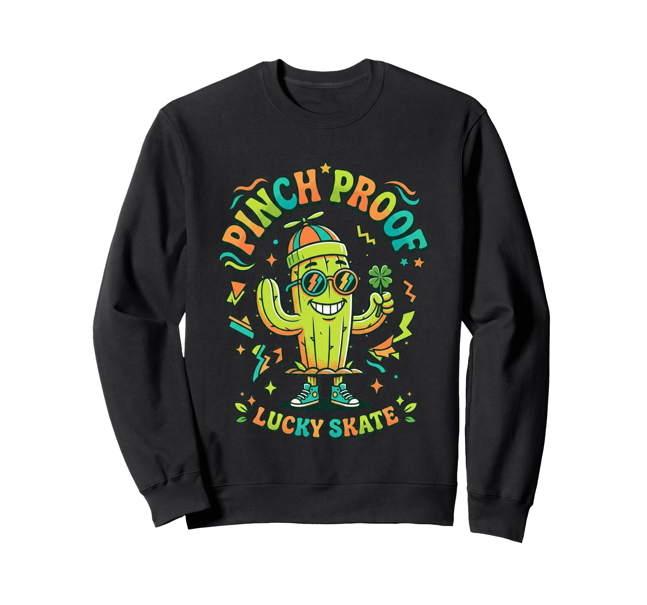 Pinch Proof Cactus 90S Skate Mascot Sweatshirt - Aesthetic Graphic Unisex - T-Shirt, Sweatshirt, Hoodie