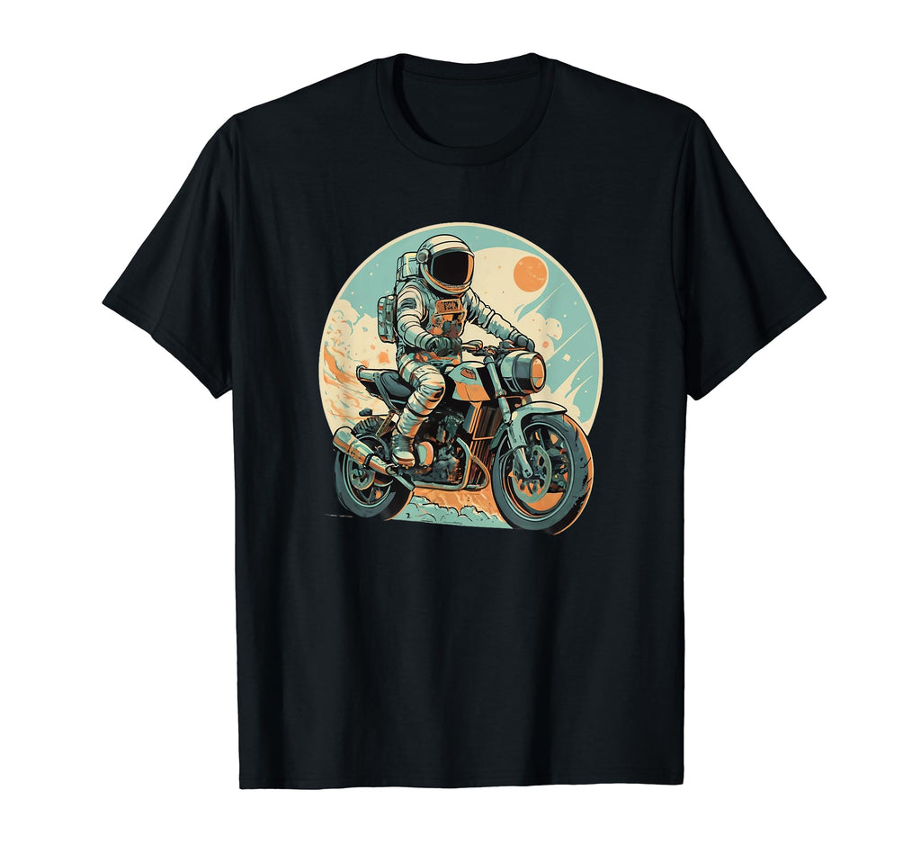 Astronaut Riding Motorcycle Space T-Shirt - Streetwear Style for Adults - T-Shirt, Sweatshirt, Hoodie