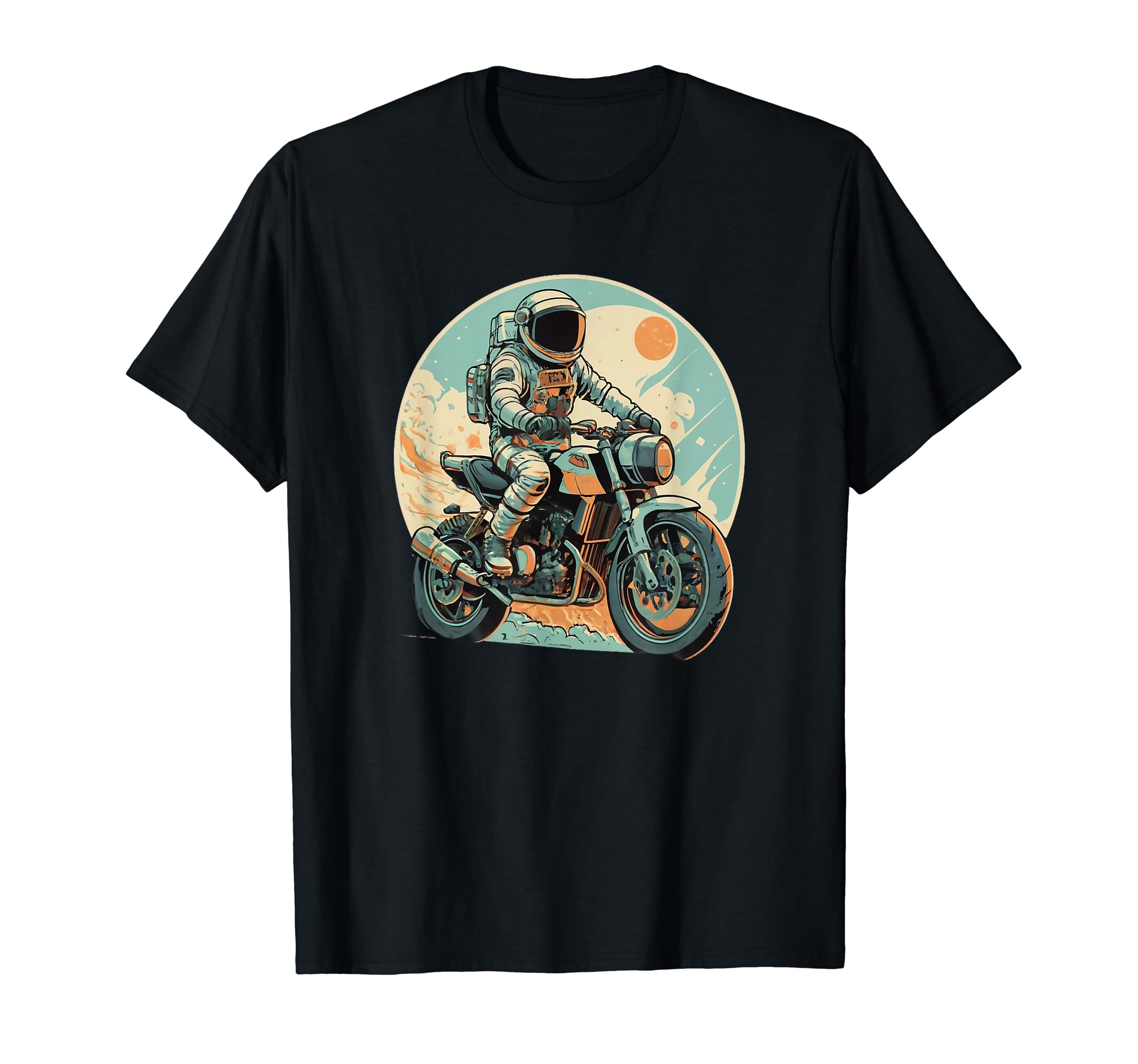 Astronaut Riding Motorcycle Space T-Shirt - Streetwear Style for Adults - T-Shirt, Sweatshirt, Hoodie
