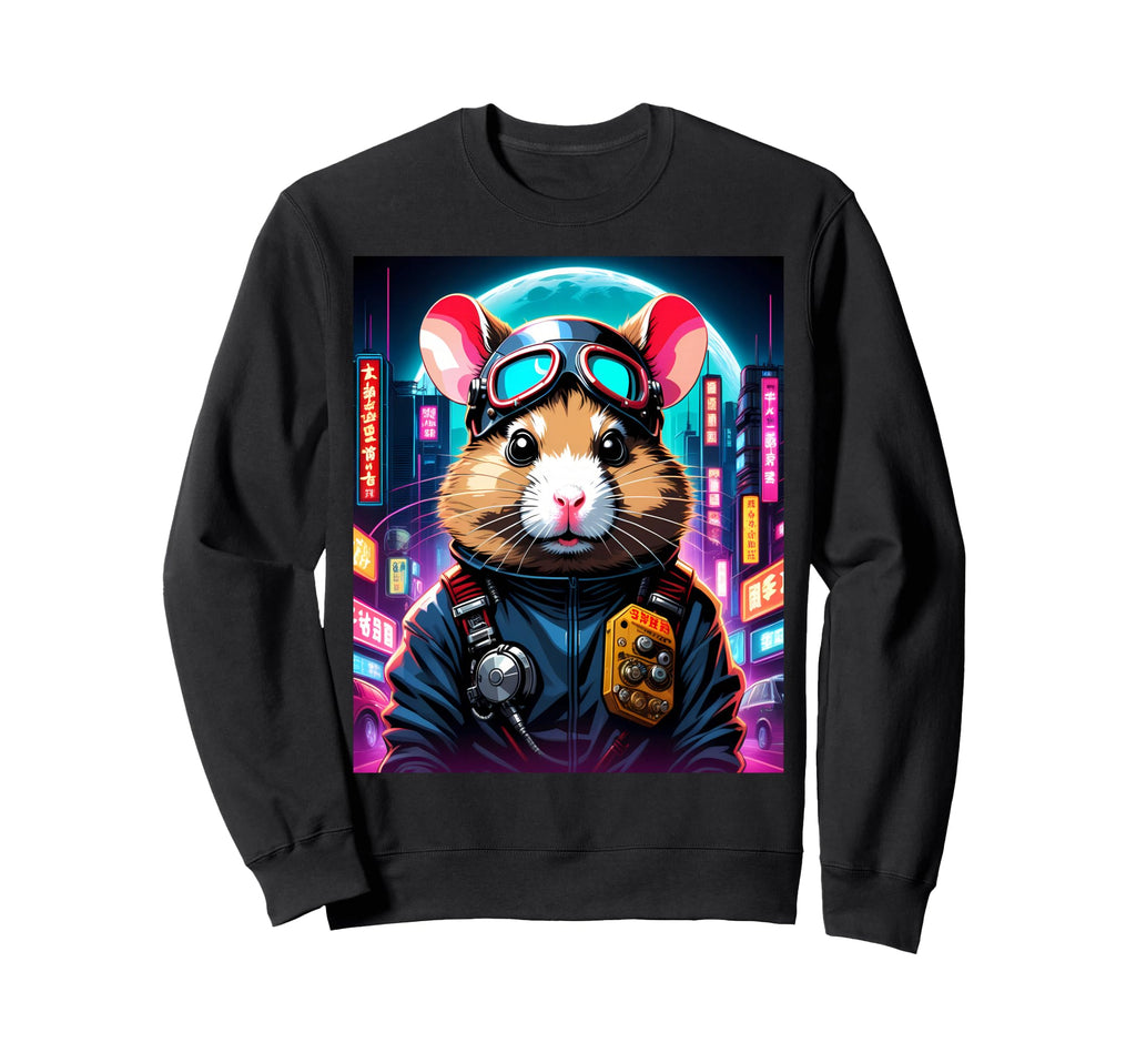 Japanese Vaporwave Hamster 80S Synthwave Sweatshirt - Unique Graphic Unisex - T-Shirt, Sweatshirt, Hoodie
