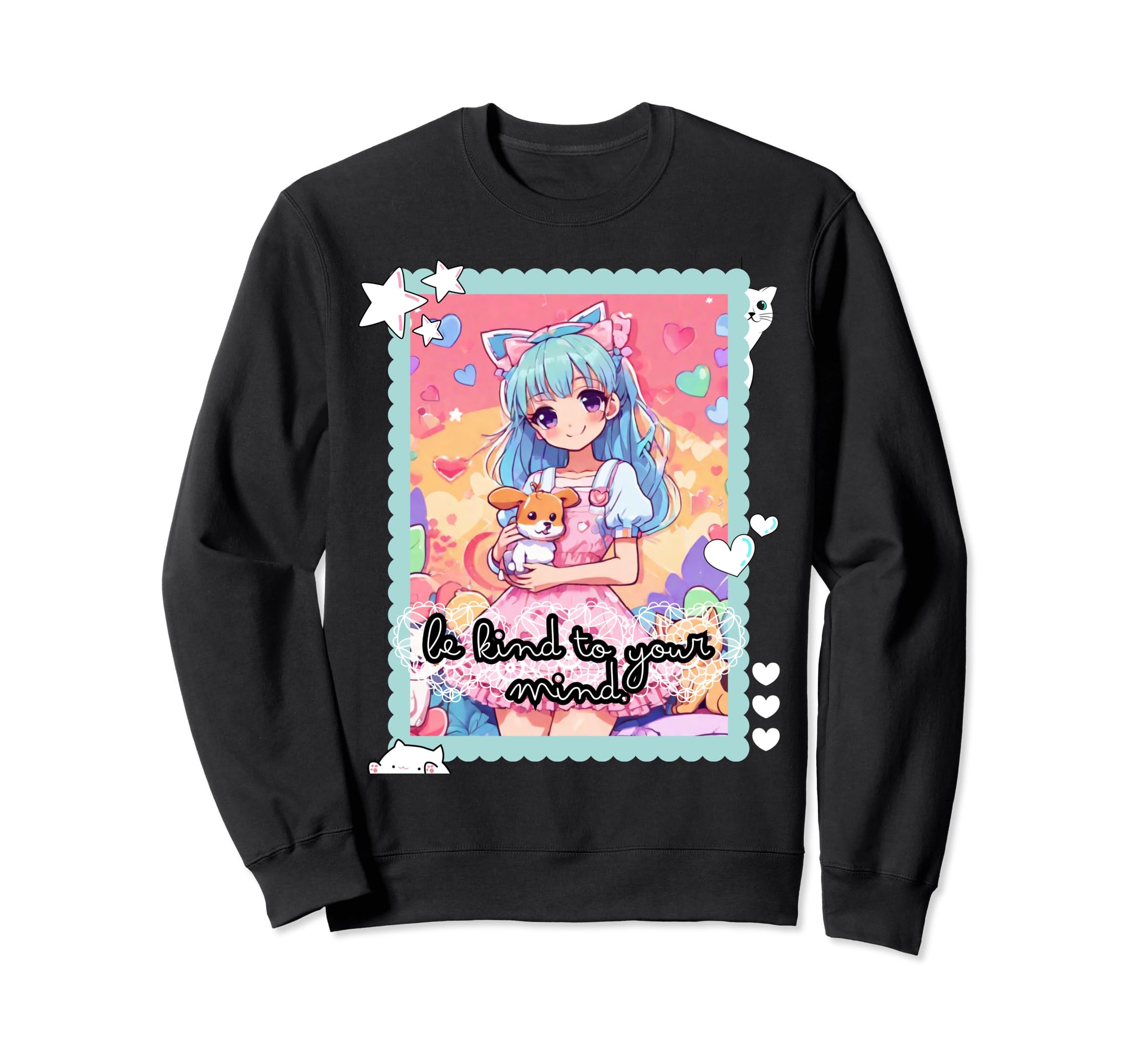 Gothic Dreams Kawaii Heart Mental Sweatshirt - Unique Graphic Men Women - T-Shirt, Sweatshirt, Hoodie