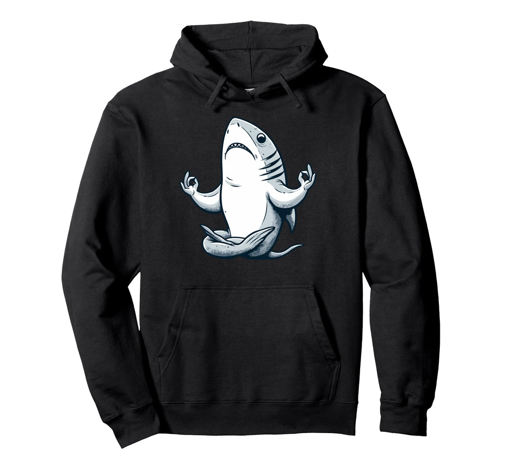 Meditation Shark Yoga Pose Relaxing Animal Hoodie - Unique Graphic Unisex - T-Shirt, Sweatshirt, Hoodie