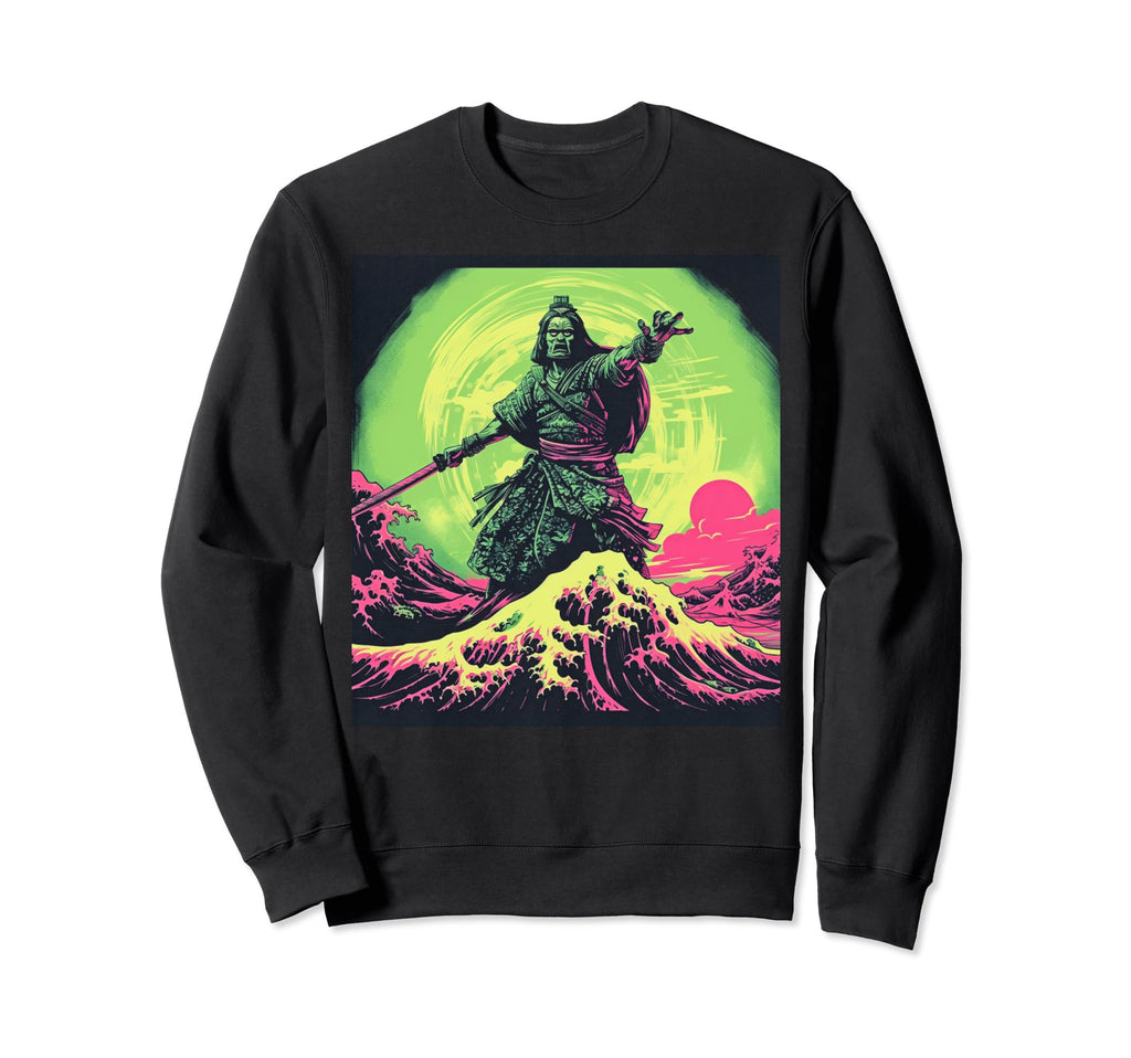 Samurai Surfer Y2K Edm Japan Sweatshirt - Casual Everyday Wear for Adults - T-Shirt, Sweatshirt, Hoodie