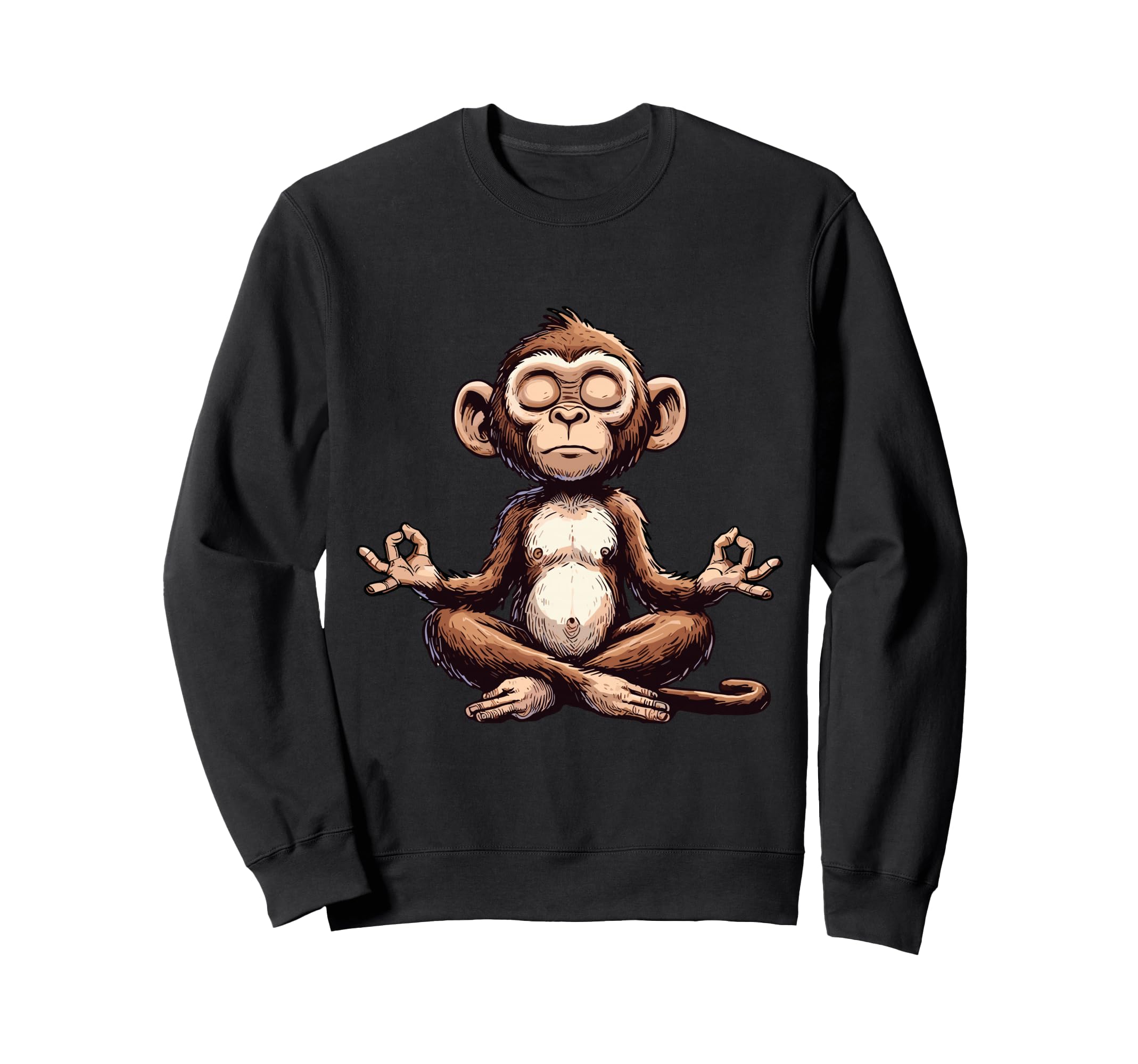 Meditation Monkey Yoga Pose Sweatshirt - Novelty Apparel Men Women - T-Shirt, Sweatshirt, Hoodie